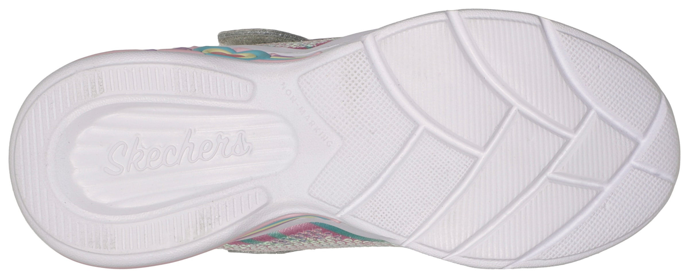 Skechers Sneaker »SWEETHEART LIGHTS«, Klettschuh, Freizeitschuh, Blinkschuh mit schimmerndem Metallic Look