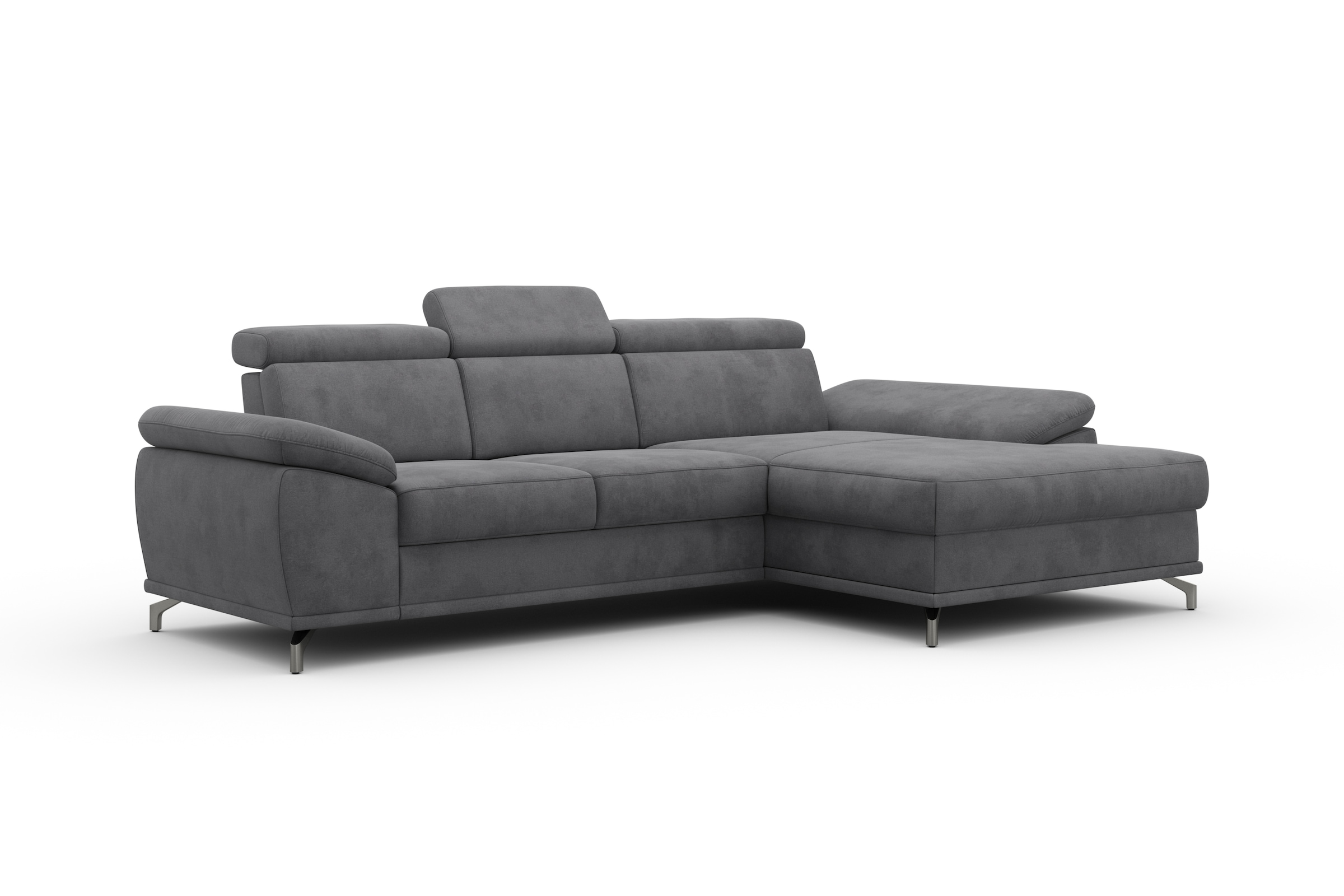 sit&more Ecksofa »Cabrio L-Form, mit Sitztiefenverstellung, Arm- und Kopfteilverstellung«, 2 Nierenkissen, Federkern, optional Bettfunktion und Stauraum