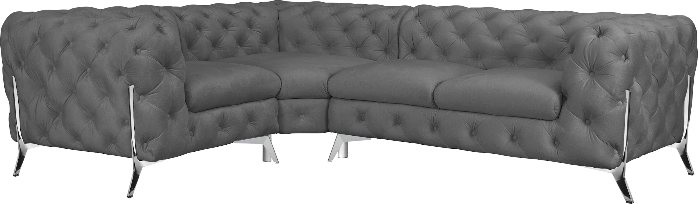 Home affaire Chesterfield-Sofa »Amaury L-Form« moderne Chersterfield-Optik, günstig online kaufen