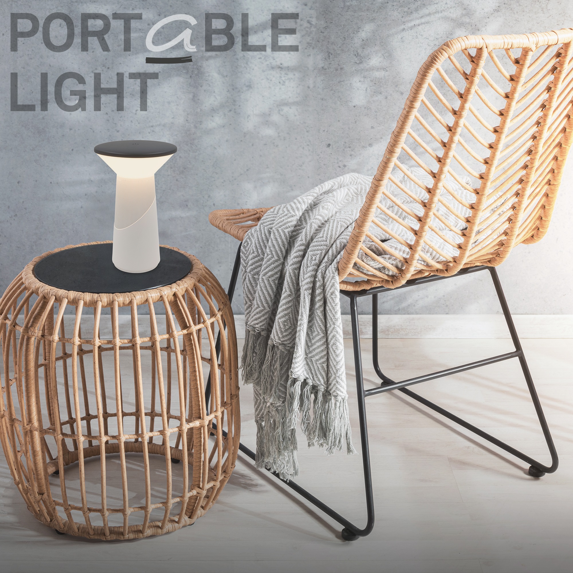 Briloner Leuchten LED Tischleuchte »PILIA« LED-Board 1 Stk. Warmweiß 15x24 cm, Akku tauschbar, Indoor/Outdoor, Wohnzimmer, Balkon