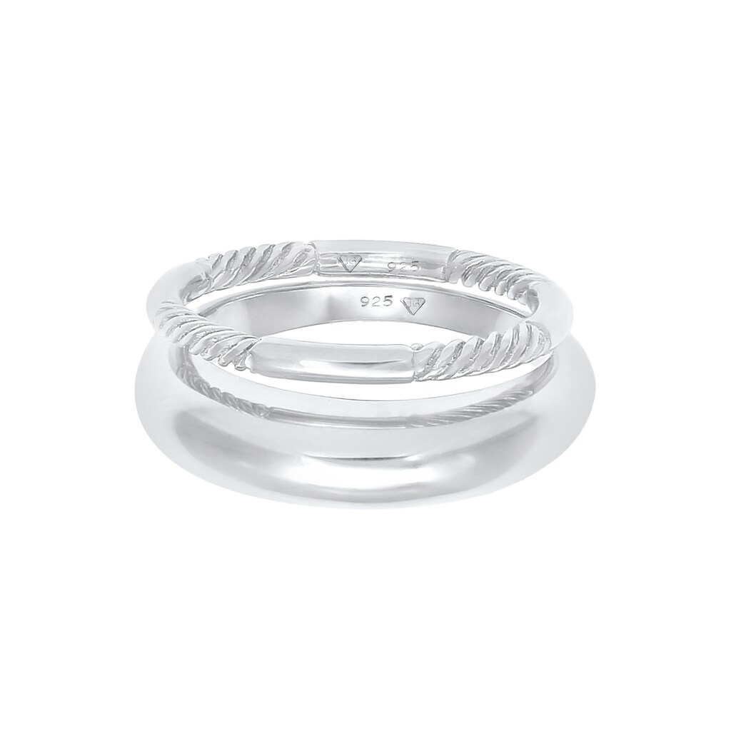 Elli Ring-Set »Bandring Gedreht Basic Set (2 tlg) 925 Silber«