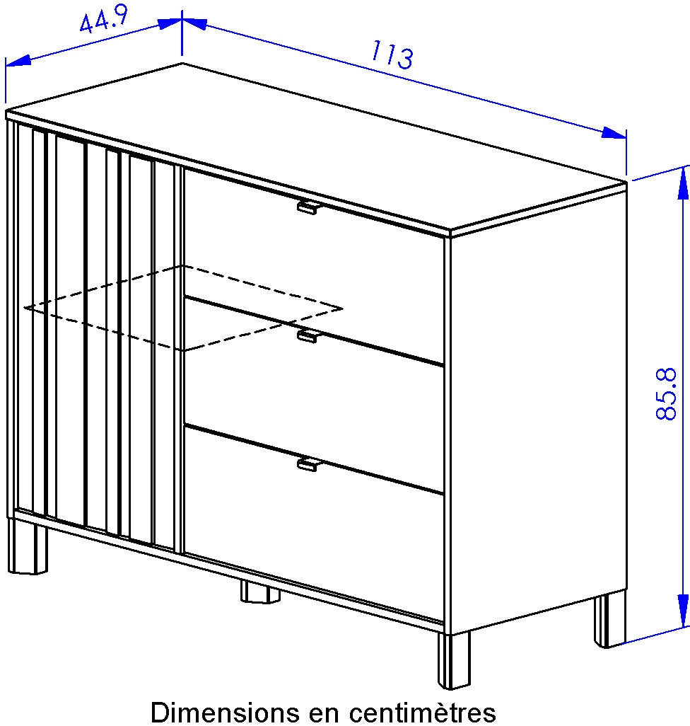 Gami Kommode »kommode Calypso 3 Schubladen 1 Tür«, Optimierter Stauraum mit dieser Kommode