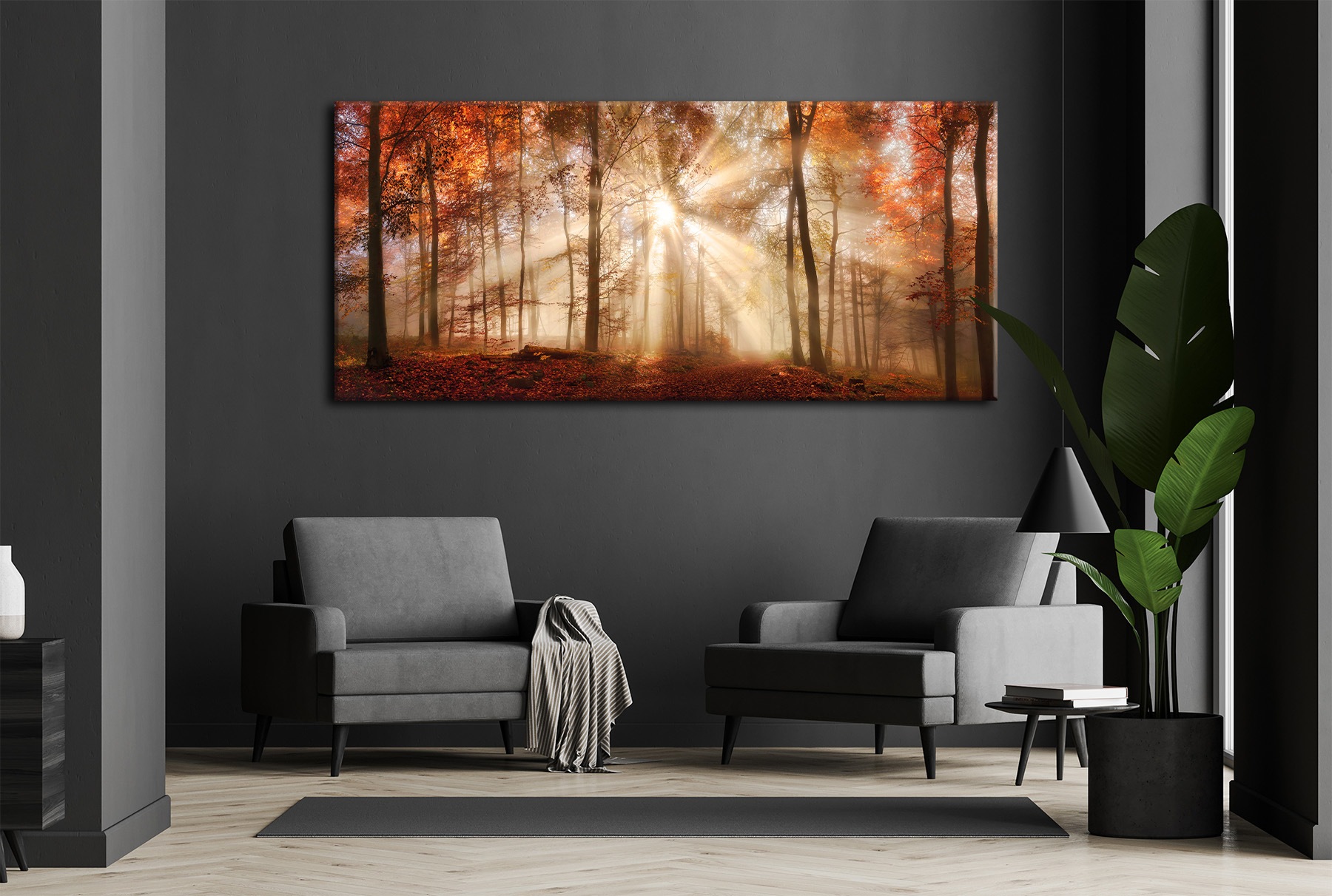 Bönninghoff Bild »HERBSTWALD XXL 90x200 cm – Leinwandbild Keilrahmen Deko modern«