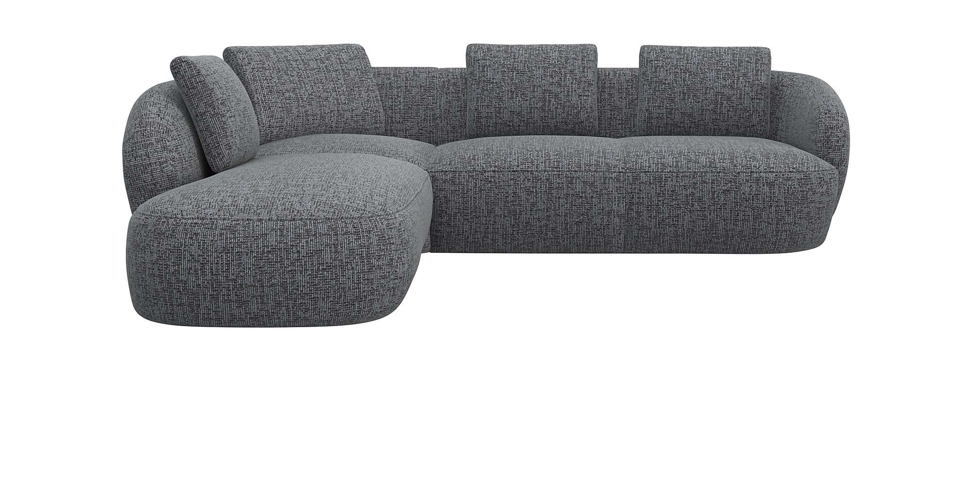 FLEXLUX Ecksofa »Torino, rund, L-Form, Sofa-Ecke mit Ottomane«, Modernes, o günstig online kaufen