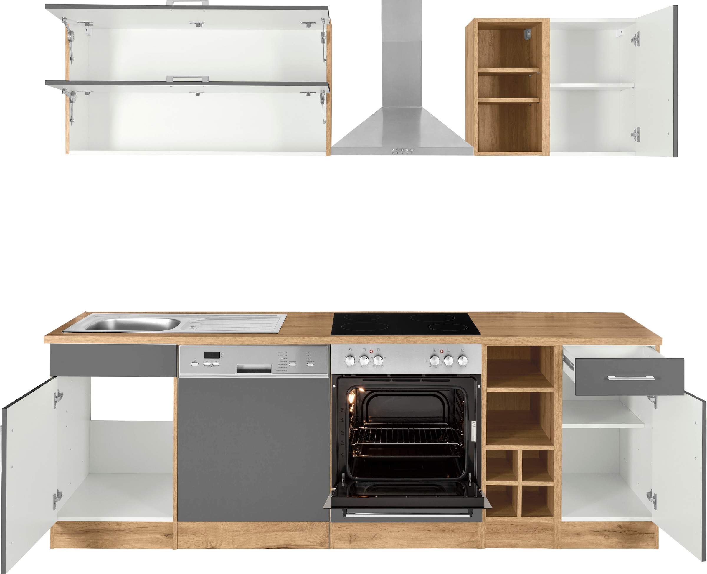 KOCHSTATION Küchenzeile »KS-Colmar«, ohne E-Geräte, Breite 240 cm