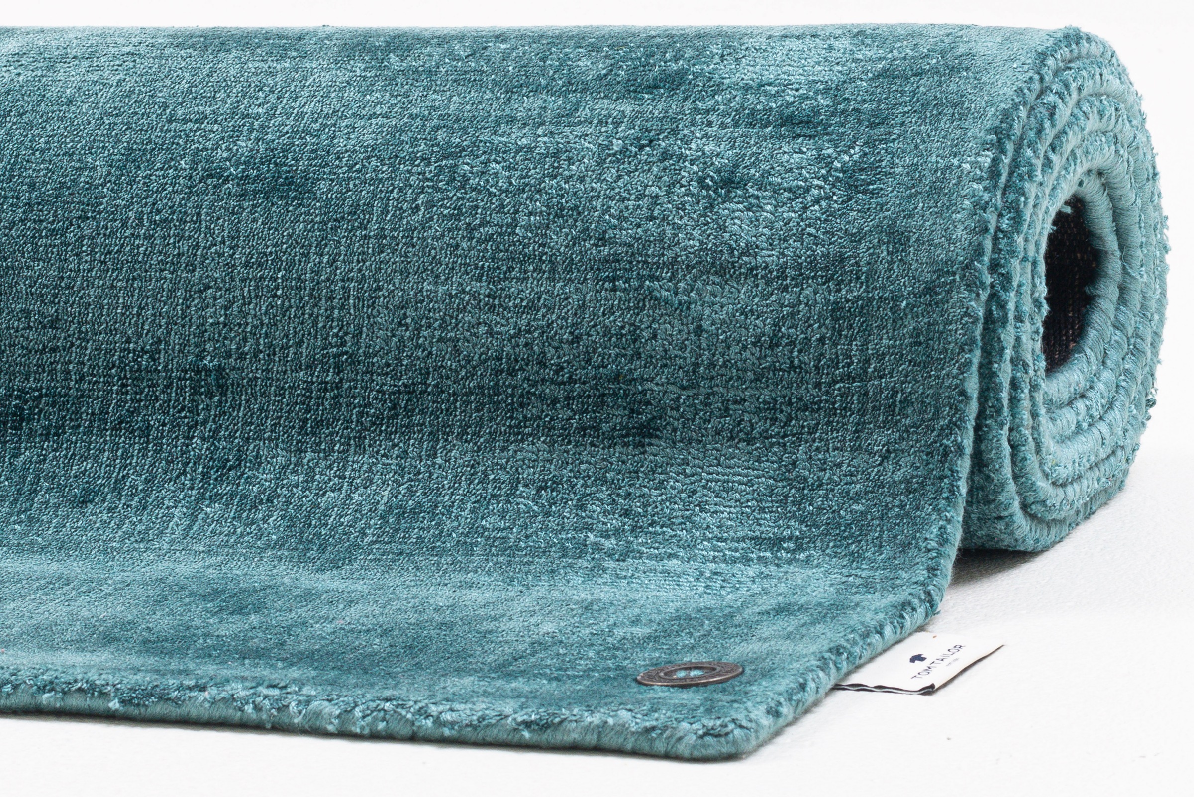 TOM TAILOR HOME Teppich »Shine uni«, rechteckig, 8 mm Höhe, Handweb Teppich, 100% Viskose, handgewebt, mit elegantem Schimmer