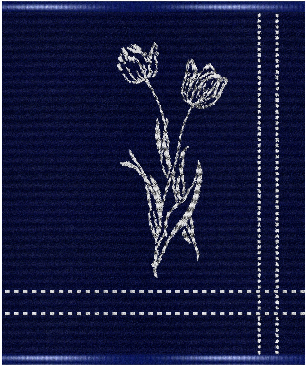 DDDDD Geschirrtuch »DDDDD Küchenhandtuch Lisse 50x55 Blau (6er-Pack)« schnell trocknend, 100% Baumwolle, mit Tulpen