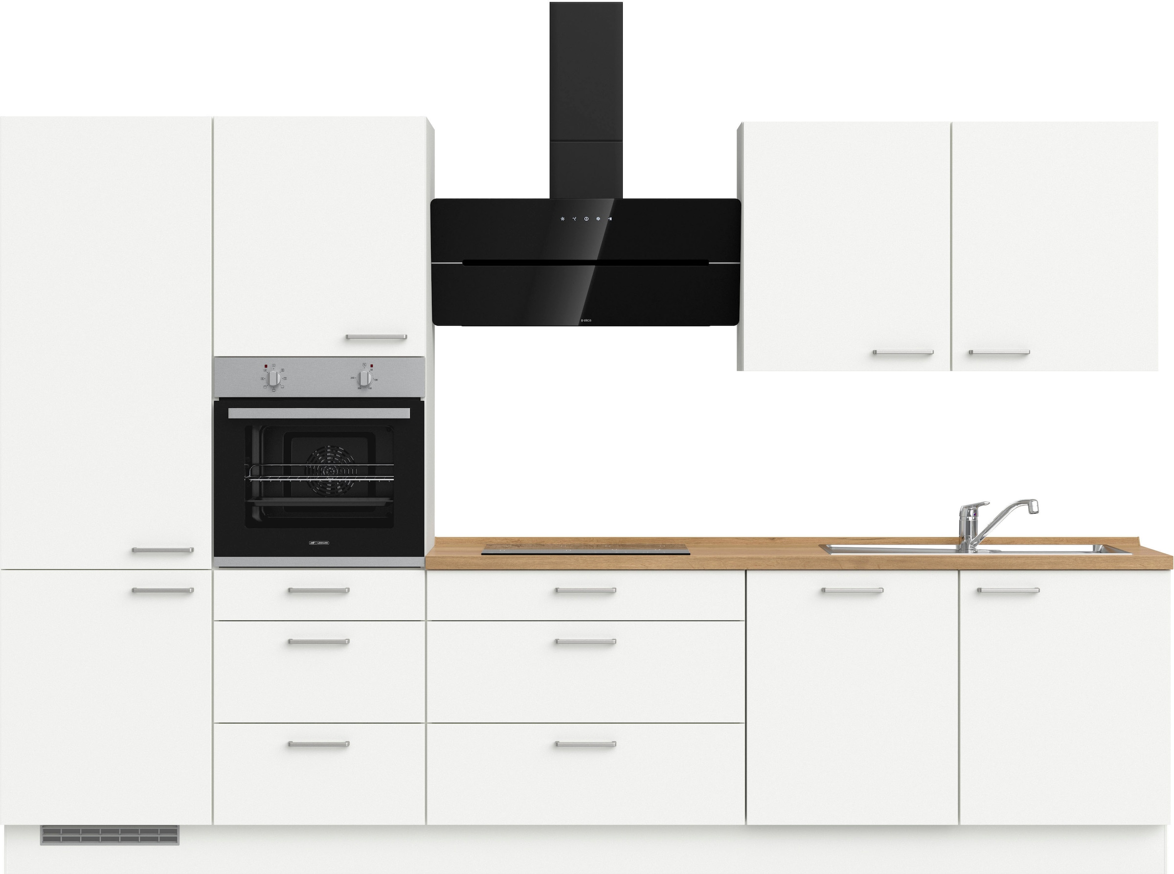 nobilia® Küchenzeile »"Touch II"«, vormontiert, Ausrichtung wählbar, Breite 330 cm, wahlw. mit E-Geräten