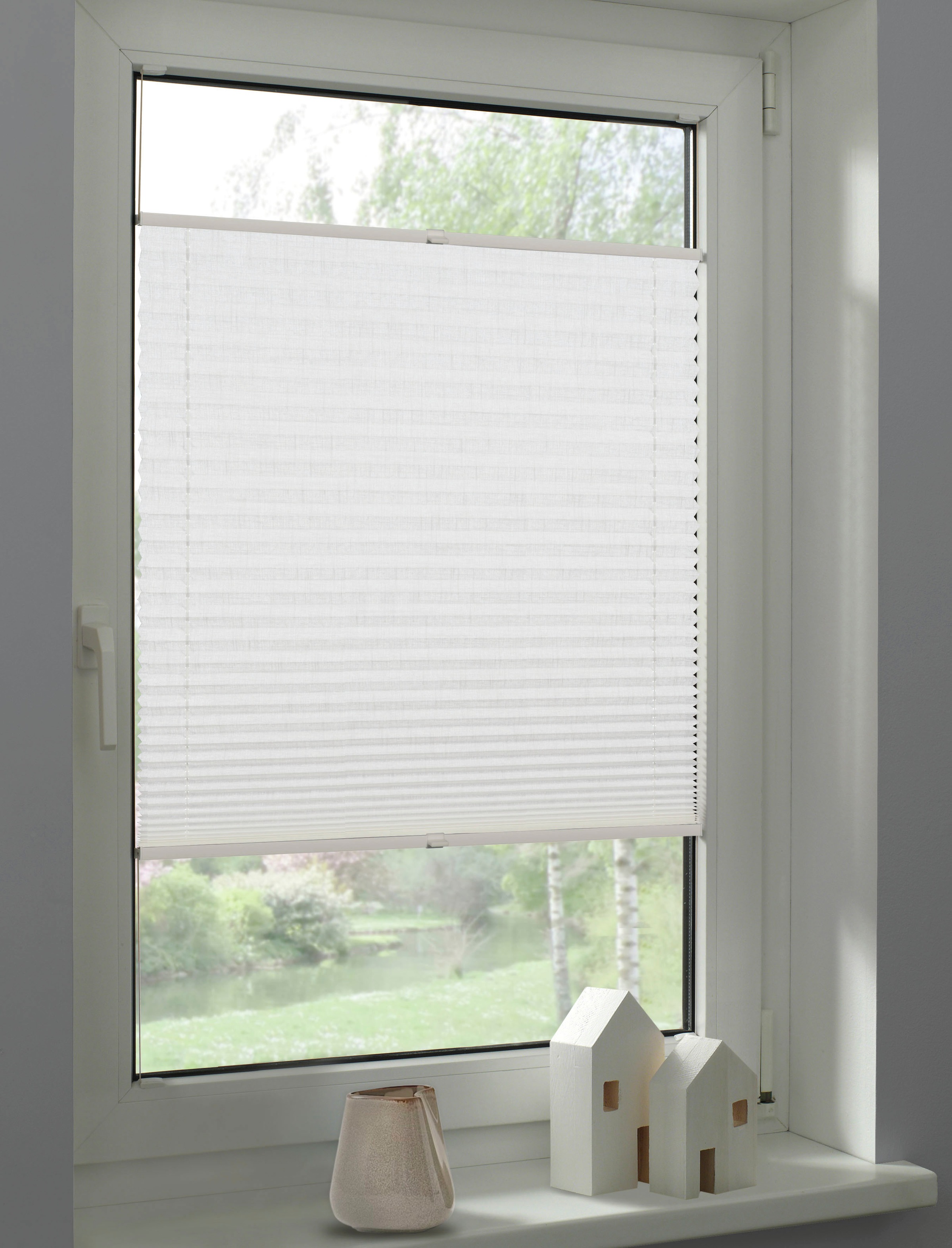 SCHÖNER WOHNEN-Kollektion Plissee »Marla«, blickdicht, mit Bohren, verspannt, verschraubt, mit Leinen-Optik