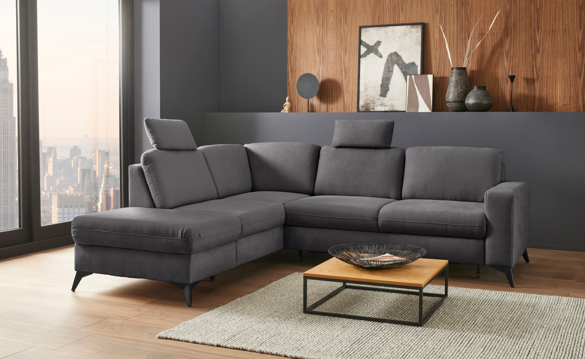 Places of Style Ecksofa "Lolland L-Form", Wahlweise mit Bettfunktion und St günstig online kaufen