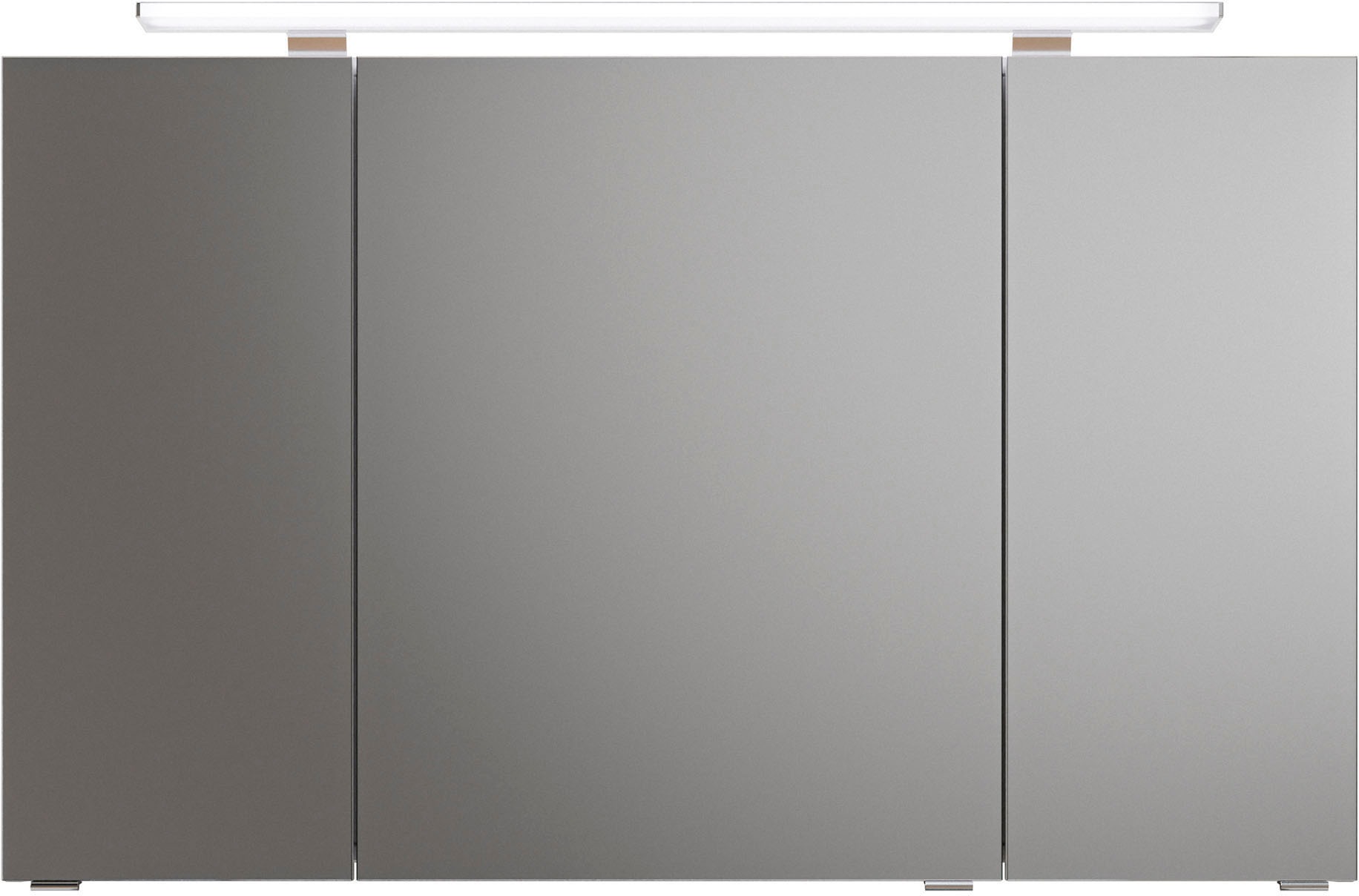 Saphir Badmöbel-Set »Serie 6025 2-teilig Mineralmarmor-Waschtisch mit LED-Spiegelschrank«, (2 St.), Waschplatz 117cm breit, 2 Schubladen, 3 Spiegel-Türen, inkl Türdämpfer