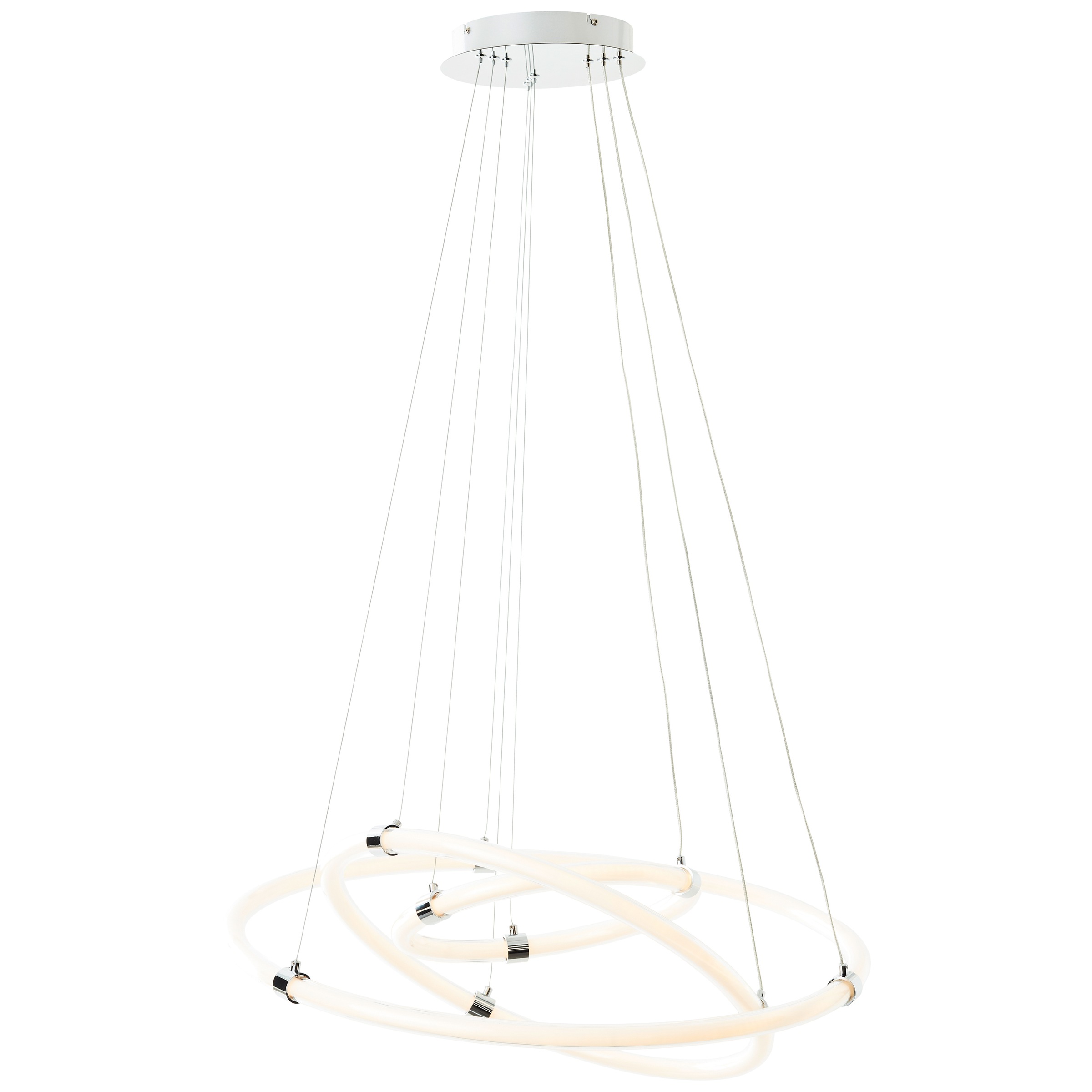 Brilliant LED Pendelleuchte »Poolen«, 8000 lm, Ø 79 cm, Aluminium/Kunststoff, chromfarben