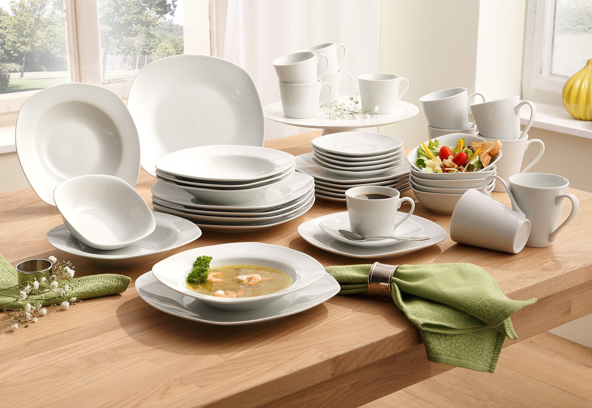 CreaTable Tafelservice »Geschirr-Set Amelie«, Teller Set, kaufen für Teller für Set Personen 12 tlg., Rechnung Geschirr, (Set, Teile, 6 auf Personen), 6 12 weiß