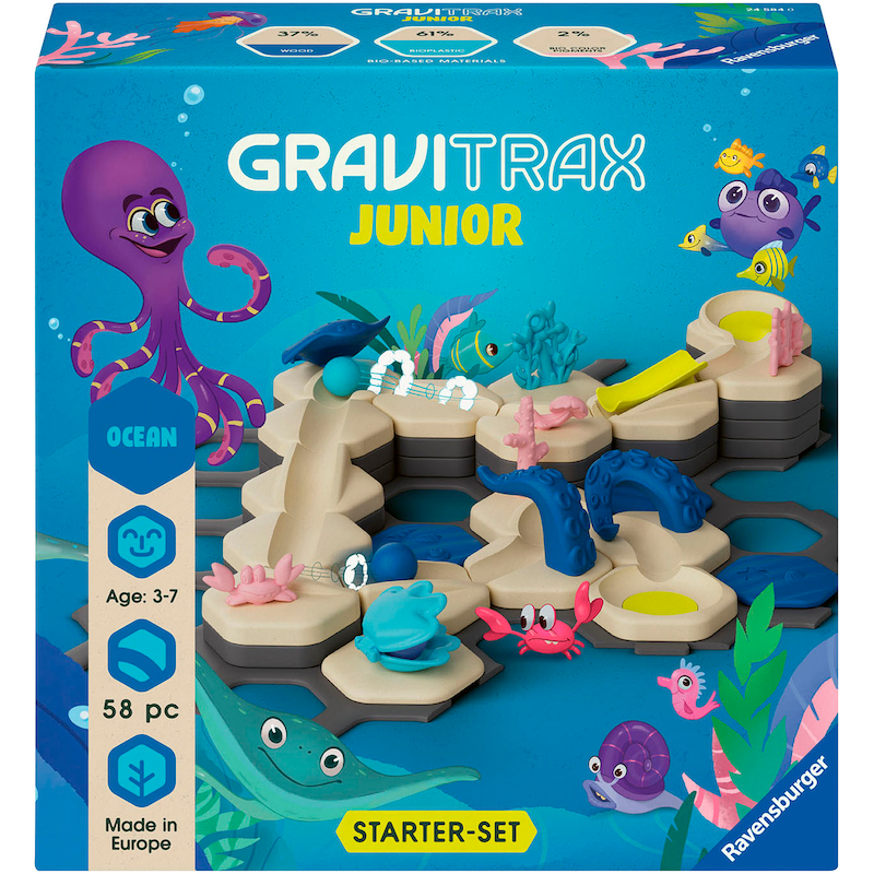 RAVENSBURGER Kugelbahn-Bausatz »GraviTrax Junior, Starter-Set S Ocean« Made in Europe bunt