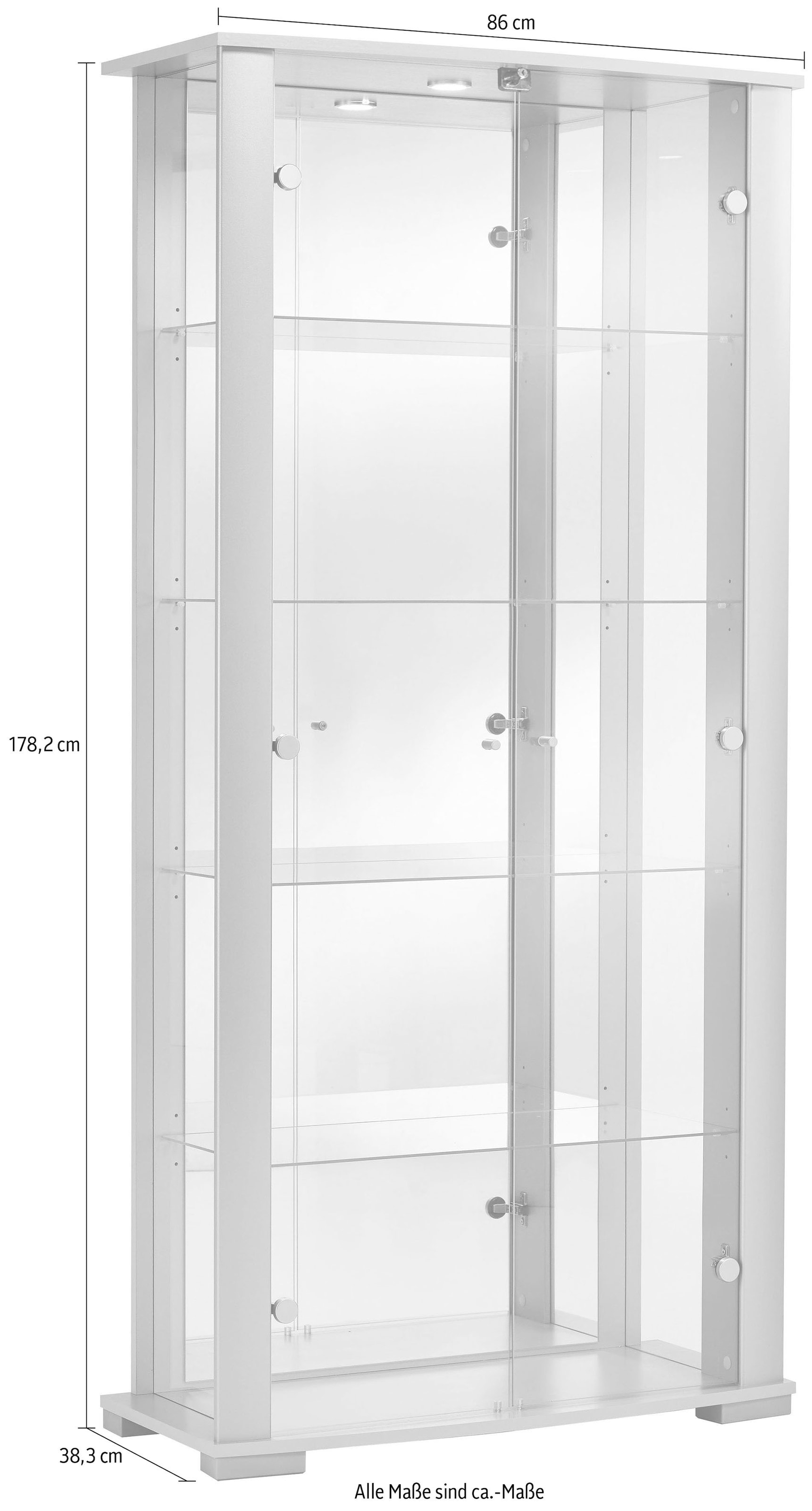 fif möbel Vitrine »STELLA« Standvitrine/Glasvitrine 2x Glastür,perfekt für Sammler,Sammlervitrine