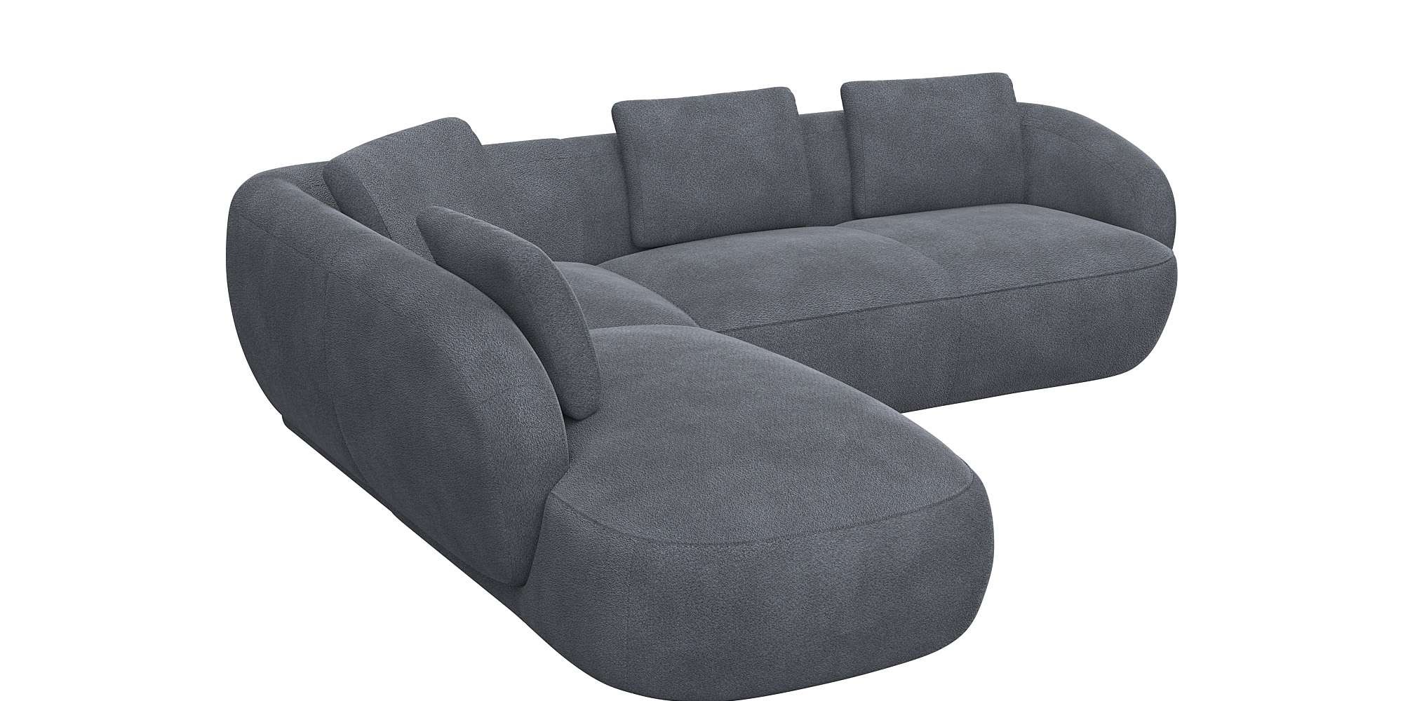 FLEXLUX Ecksofa »Torino, rund, L-Form, Sofa-Ecke mit Ottomane«, Modernes, o günstig online kaufen