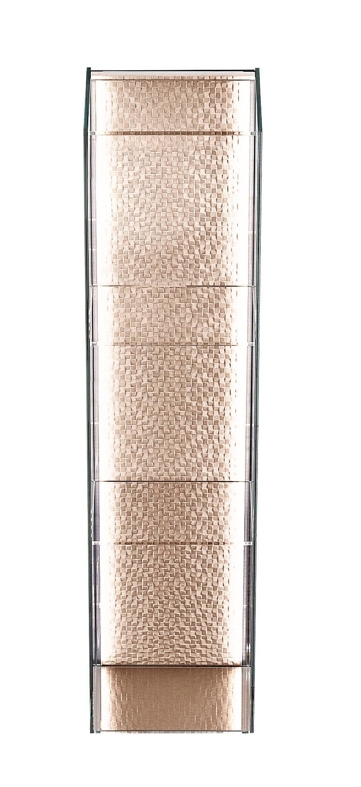 LEONARDO Regal »AUREA« mit Pailletten-Akzent, wahlweise mit Beleuchtung Lack weiß/Paillette weiß