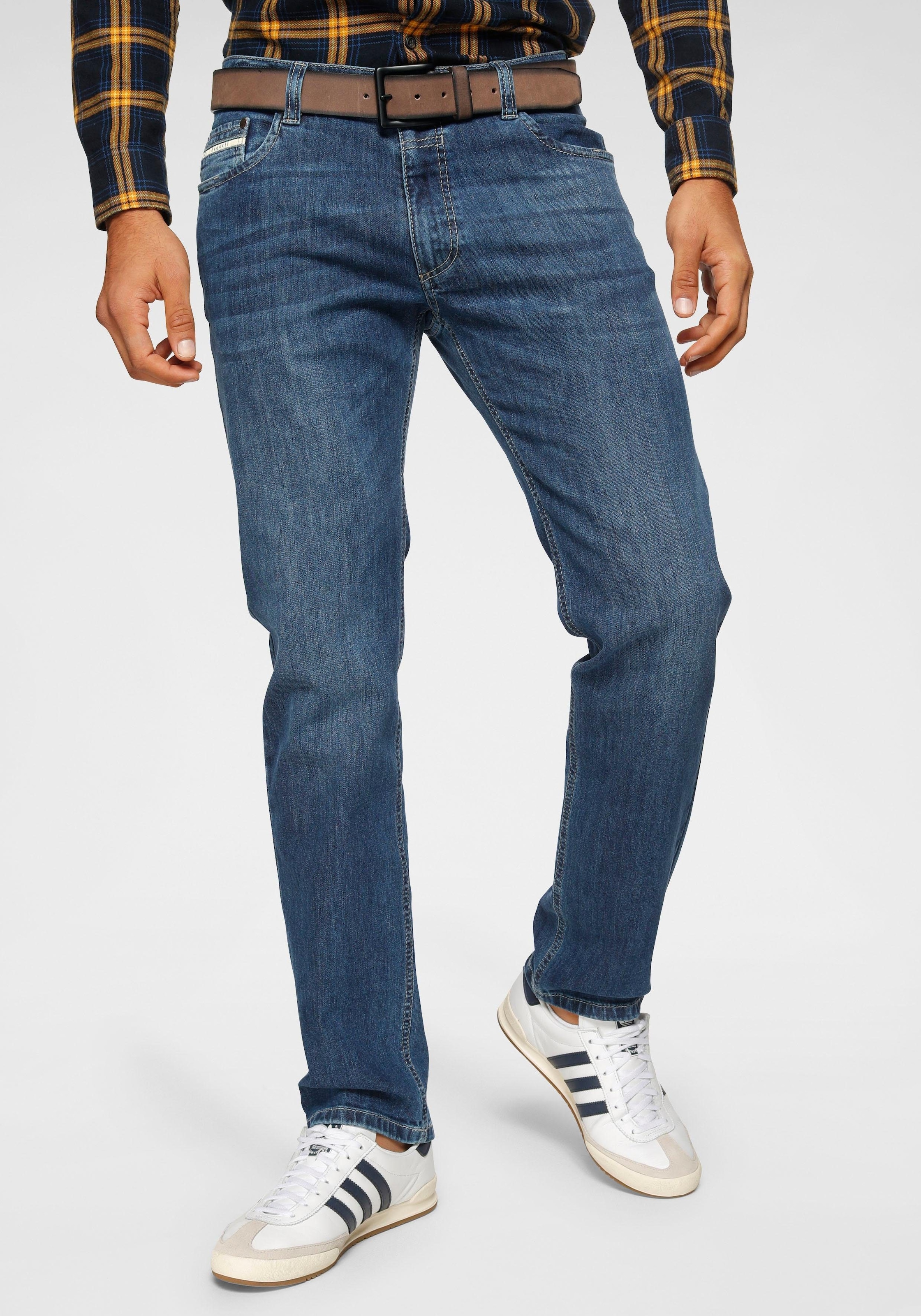Gürtelschlaufenbund mit 5-Pocket-Jeans, günstig bugatti Zip-fly kaufen