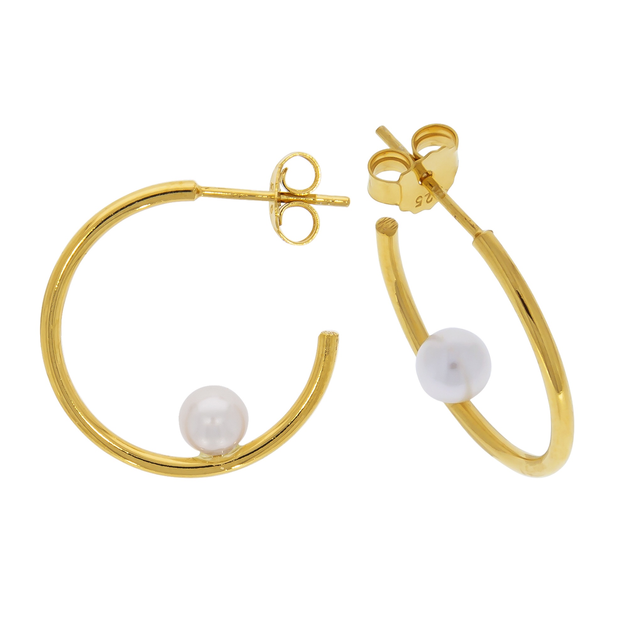 Zeeme Paar Ohrstecker »Silber vergoldet weiß« 925 kaufen Perle online