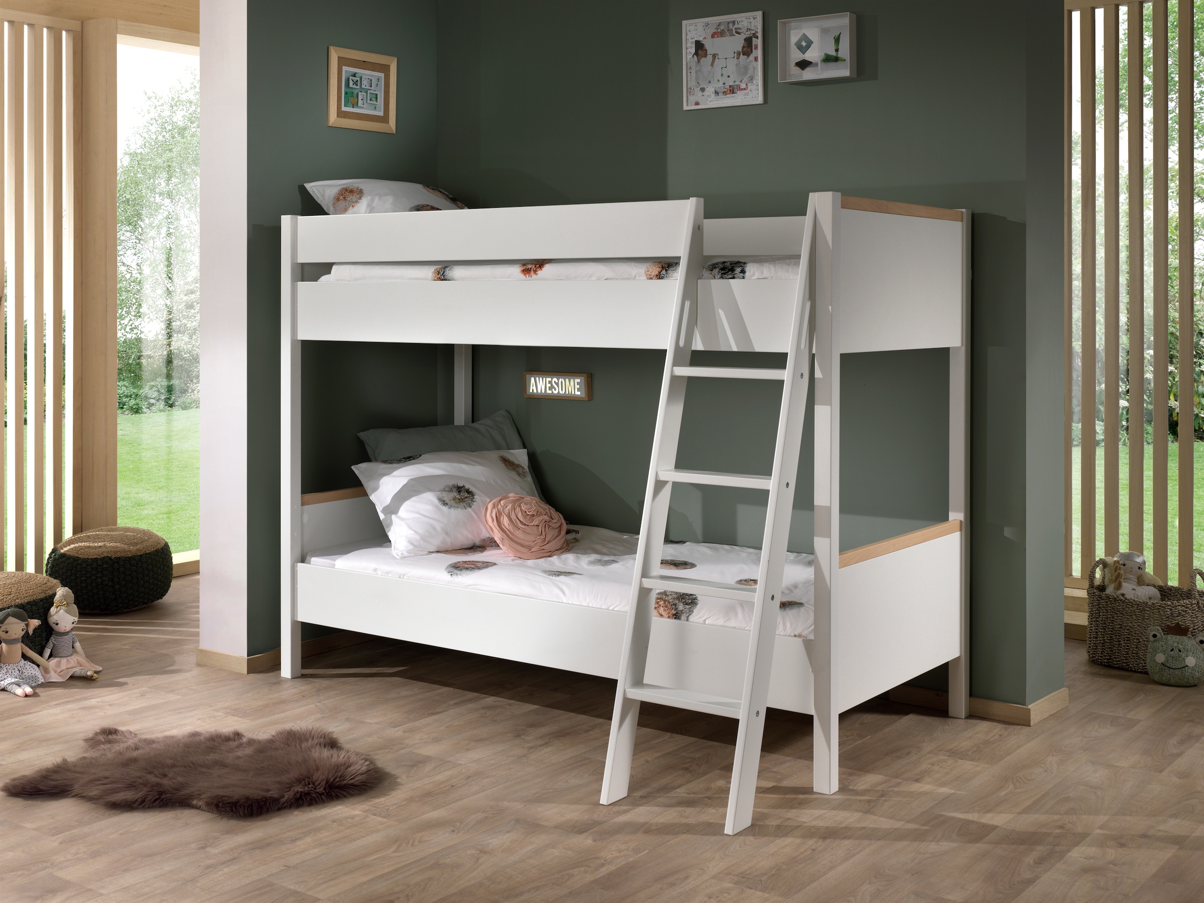 Vipack Etagenbett »London«, (Made in Europe), mit Melamin-Oberfläche und Rollrost