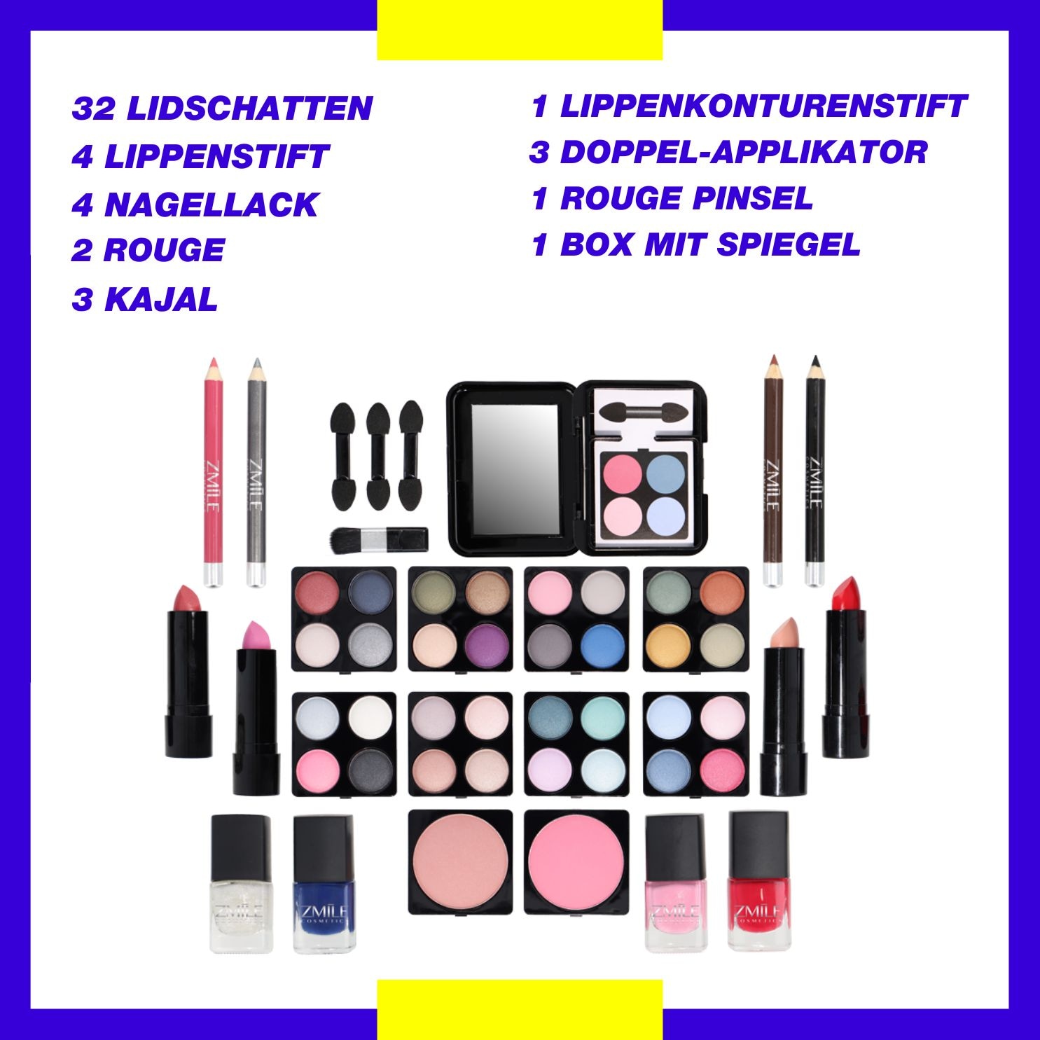 ZMILE COSMETICS Kosmetik-Koffer »'Everybody's Darling'«, (51 tlg.), mit veganer Formulierung