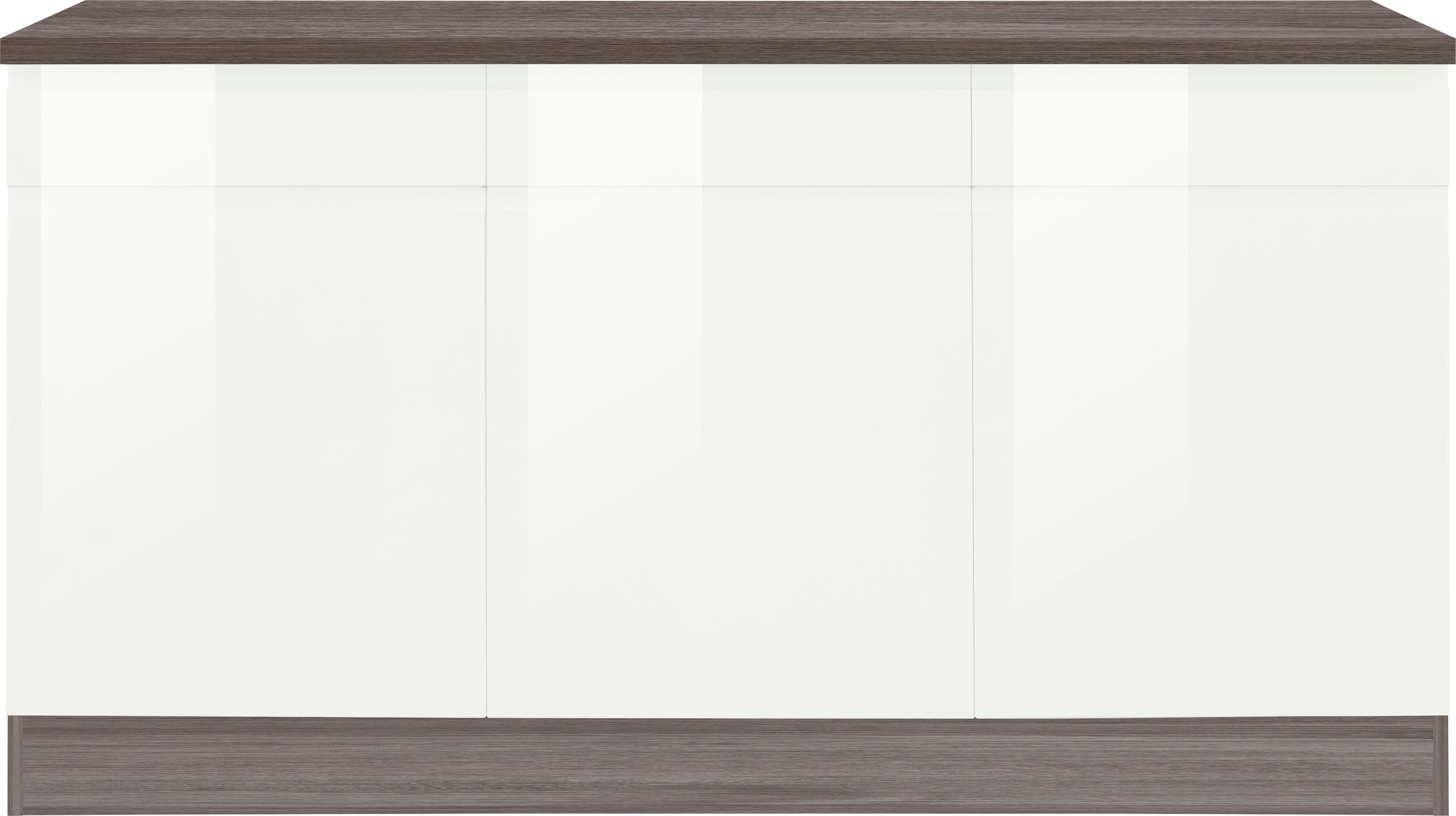 HELD MÖBEL Unterschrank »Virginia«, 85 cm hoch, 150 cm breit, 3 Schubladen, 3 Türen, griffloses Design