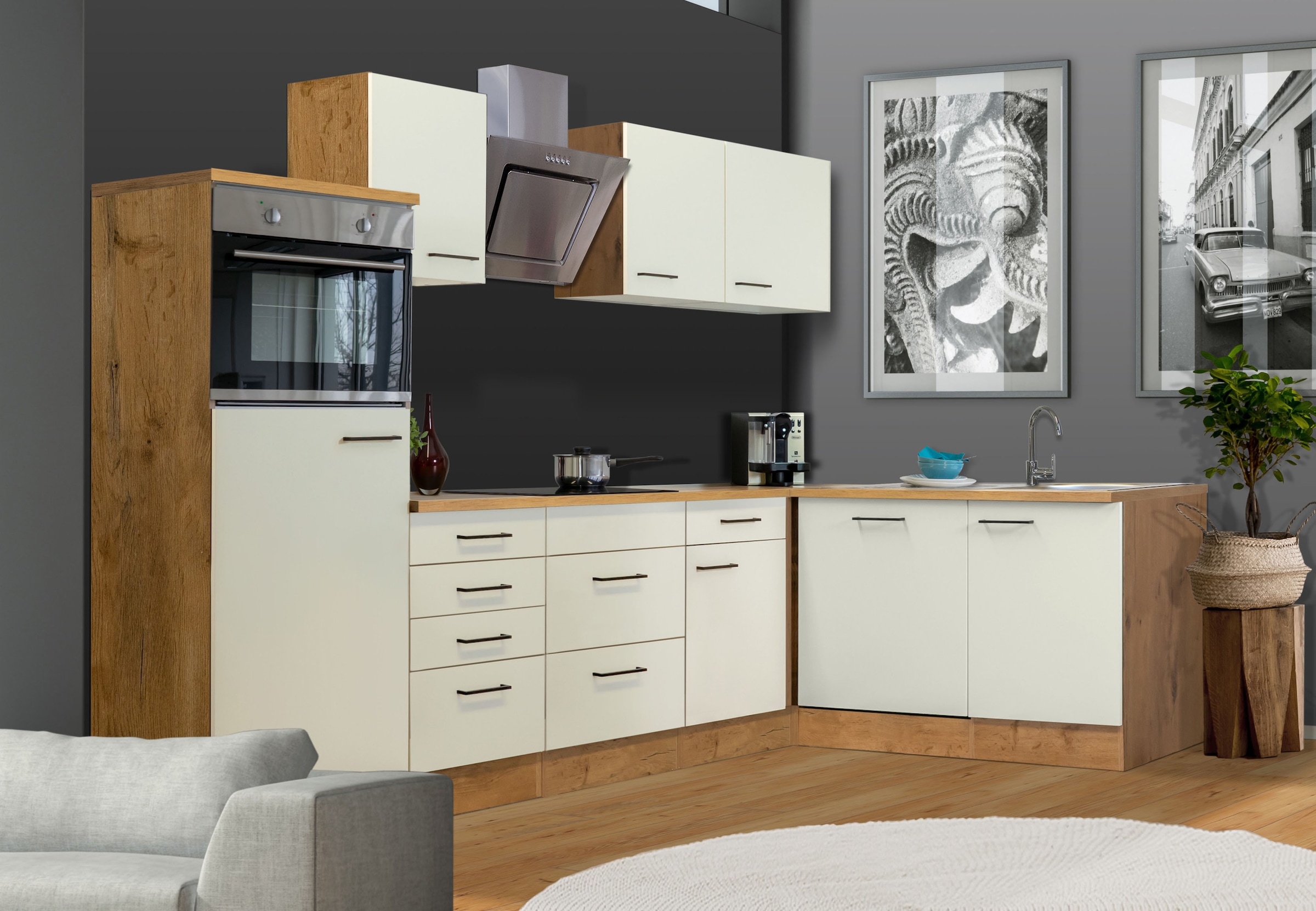 Flex-Well Winkelküche »Vintea«, Breite 280 x 170 cm, mit und ohne E-Geräte lieferbar