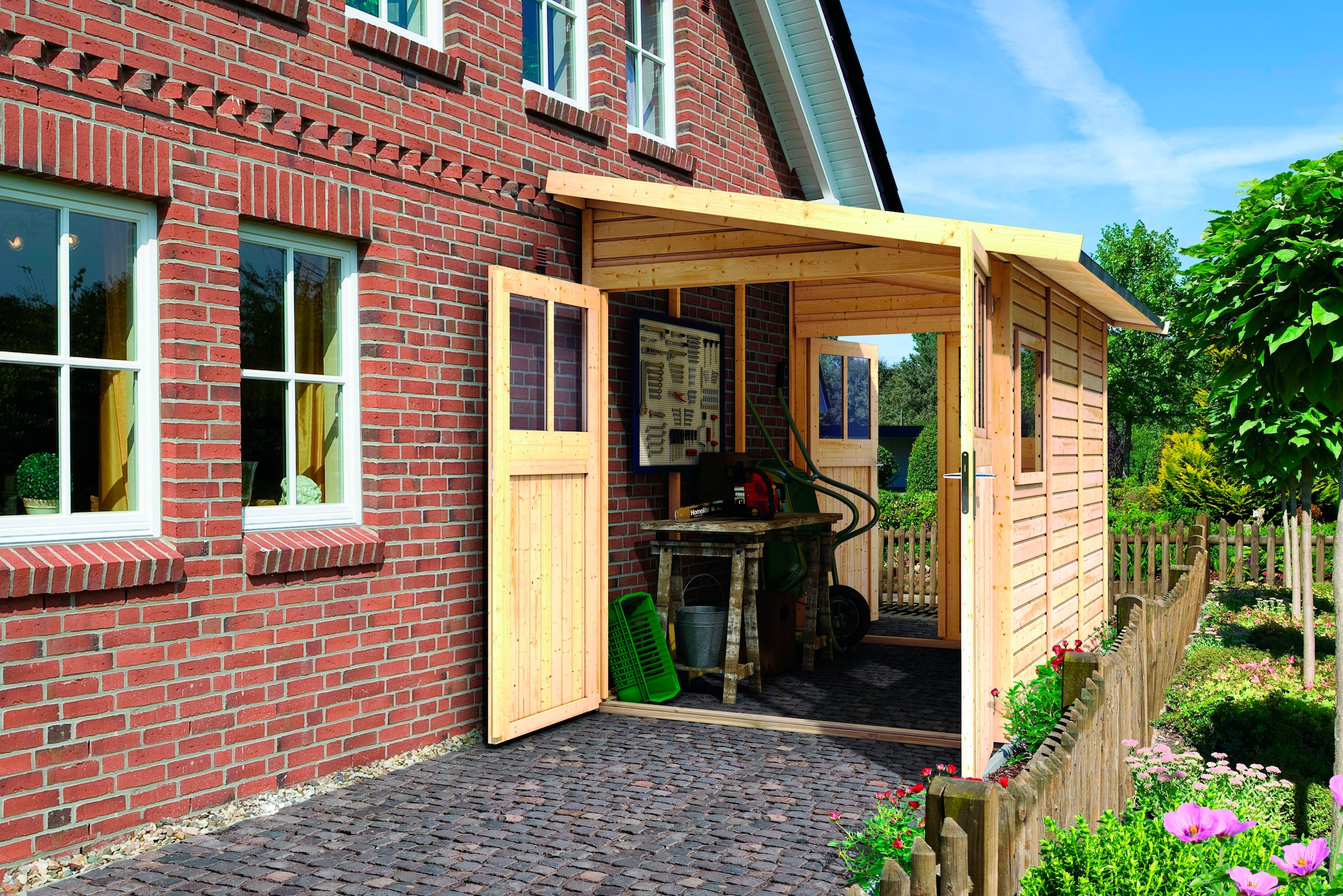 Karibu Gartenhaus »Wurmberg 3«, terragrau oder naturbelassen