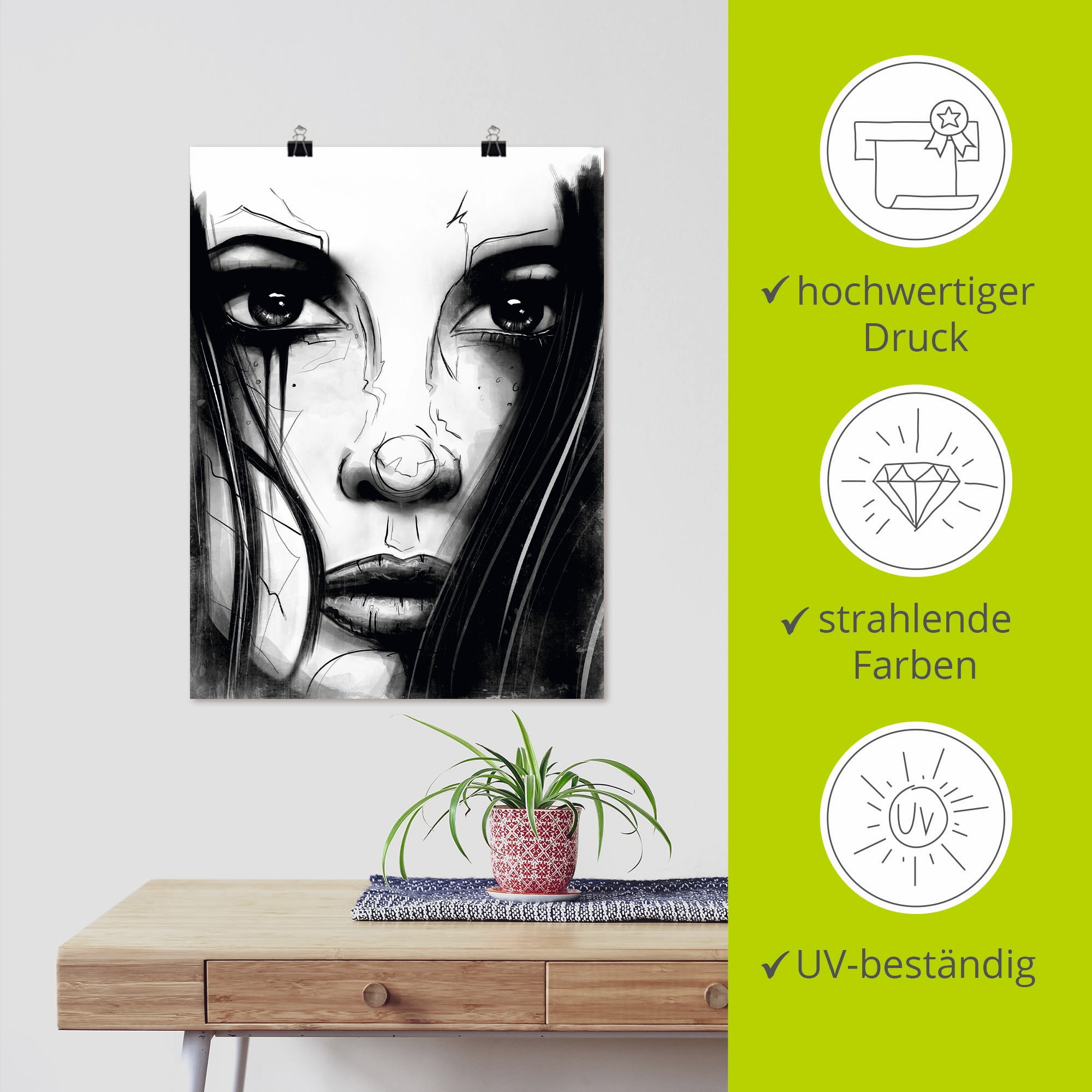 Artland Wandbild »Augenblick«, Portrait, (1 St.), als Poster, Wandaufkleber in verschied. Größen