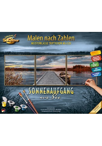 Schipper Malen nach Zahlen »Meisterklasse Triptychon - Sonnenaufgang am See«, Made in... kaufen