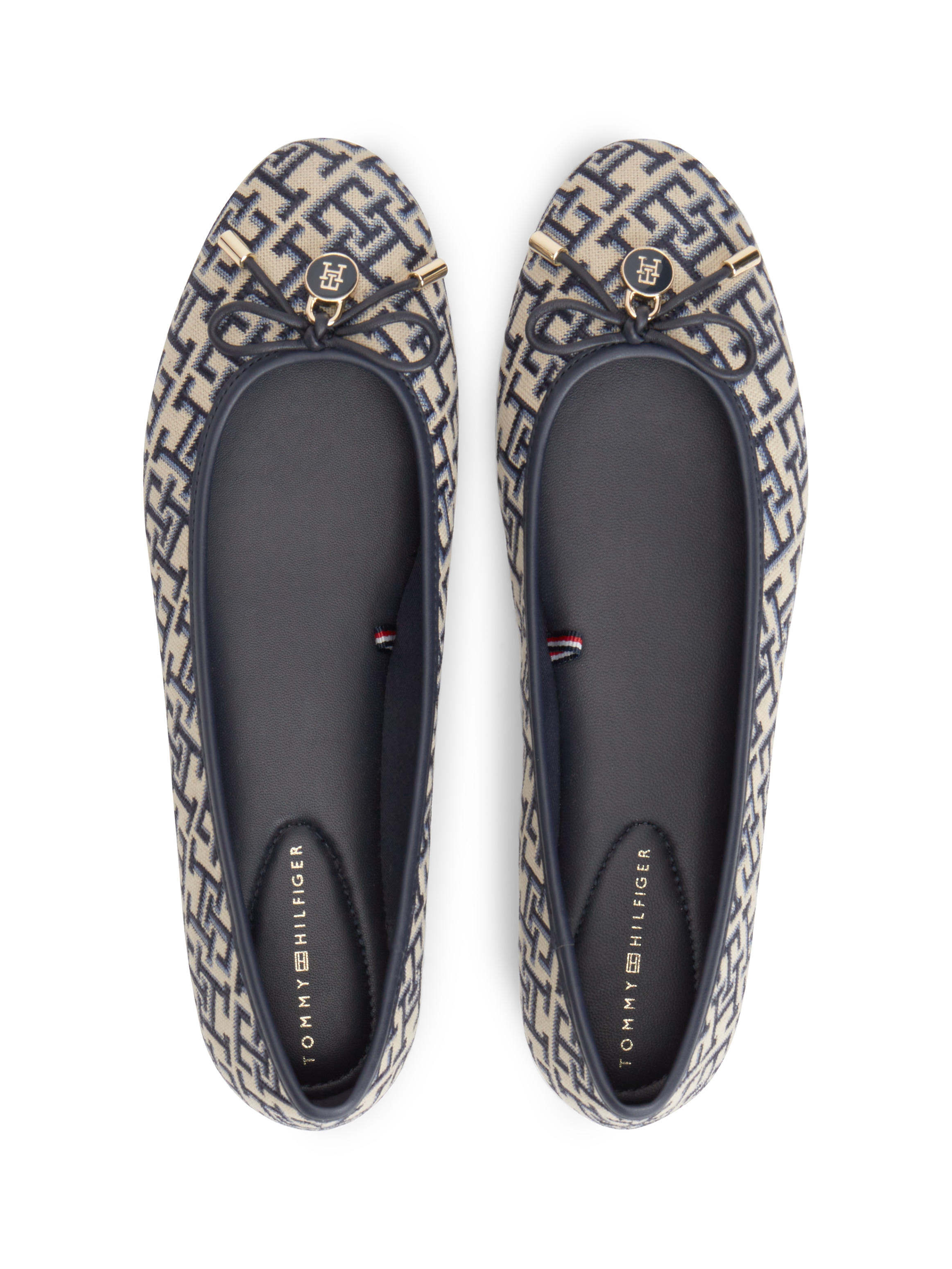 Tommy Hilfiger Ballerina »TH CHARM JACQUARD BALLERINA«  Businessschuh, Schlupfschuh mit süßer Zierschleife