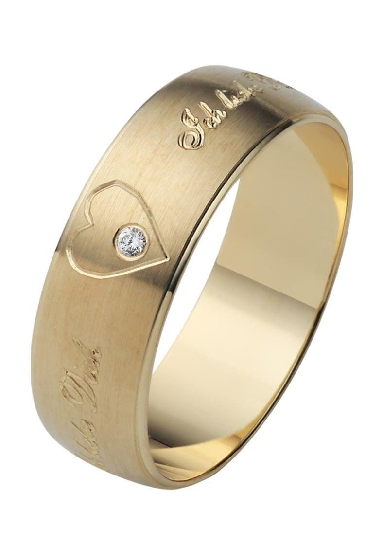 Firetti Trauring »Schmuck Geschenk Gold 375 Hochzeit Ehering Trauring "Ich liebe Dich"«, Made in Germany, wahlweise mit oder ohne Brillant