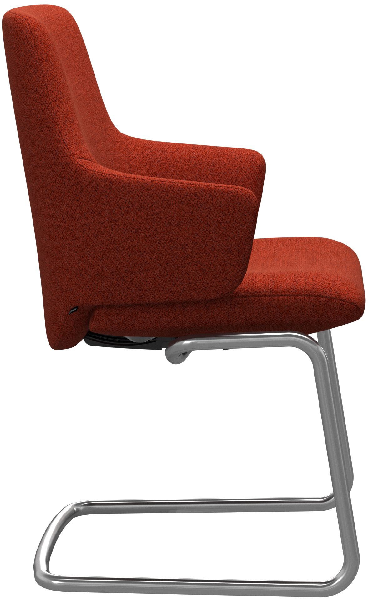Stressless® Polsterstuhl »Laurel«, ROHLEDER Stoff Q2 FARON, Low Back mit Armlehne, Größe L, mit Beinen aus Stahl in Chrom glänzend