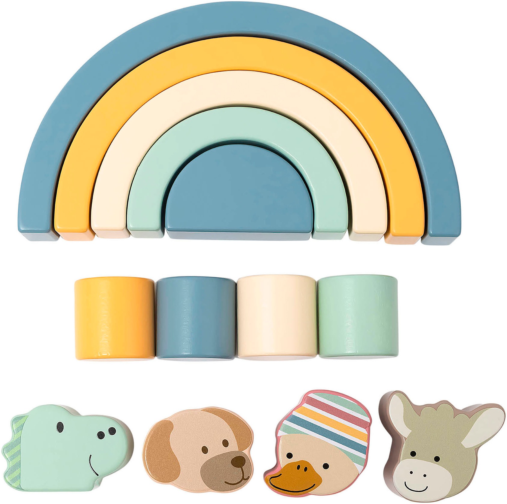 Sterntaler® Spielbausteine »Regenbogen Holzbausteine blau« FSC® - schützt Wald - weltweit