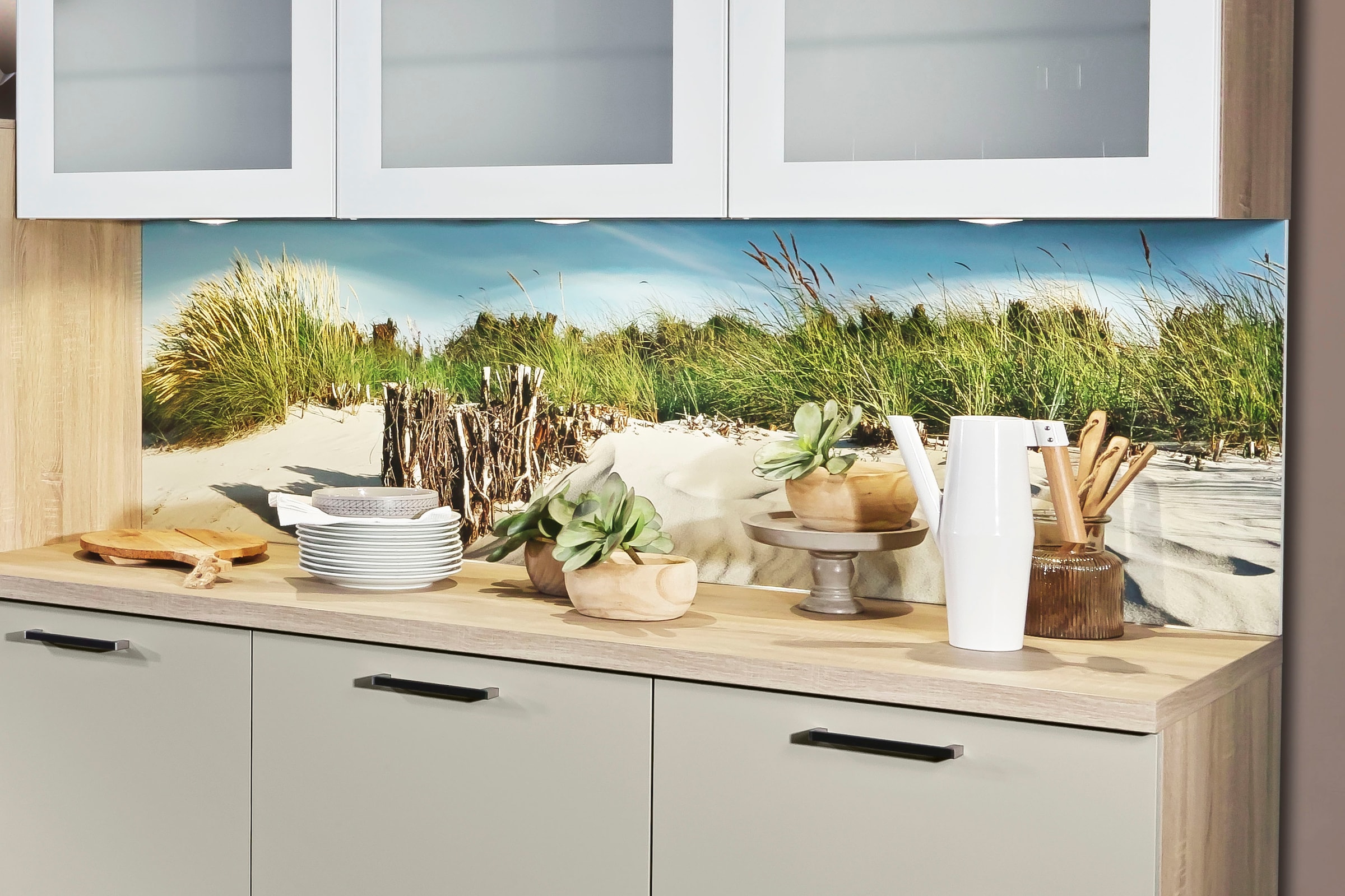 EXPRESS KÜCHEN Küchenrückwand »Strand« bunt