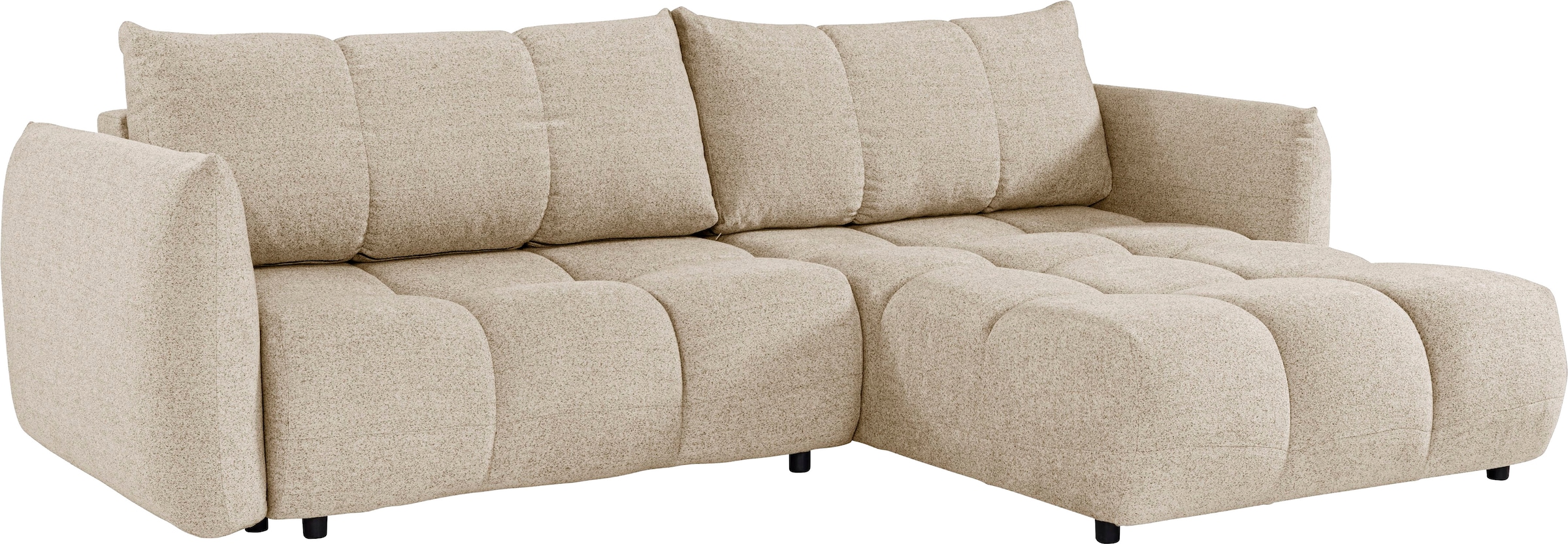 exxpo - sofa fashion Ecksofa »Livonia, B/T: 260/187, modern & praktisch für kleine Räume« Mit Bettfunktion & Bettkasten,hoher Sitzkomfort,inkl. Steppung, L-Form