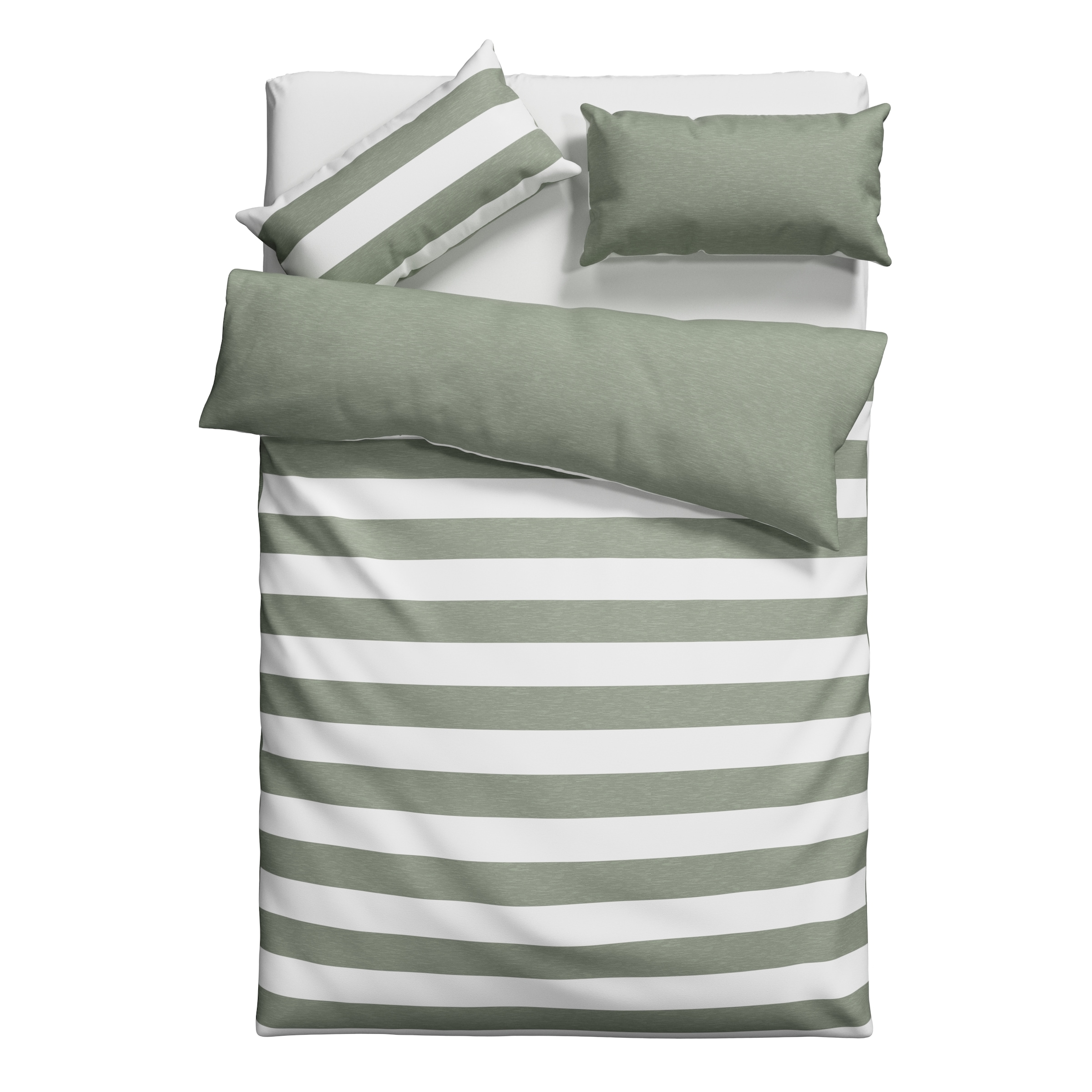 OTTO products Wendebettwäsche »Big Stripe«, 100% Bio-Baumwolle GOTS zertifiziert, Streifen-Design in Melange-Optik