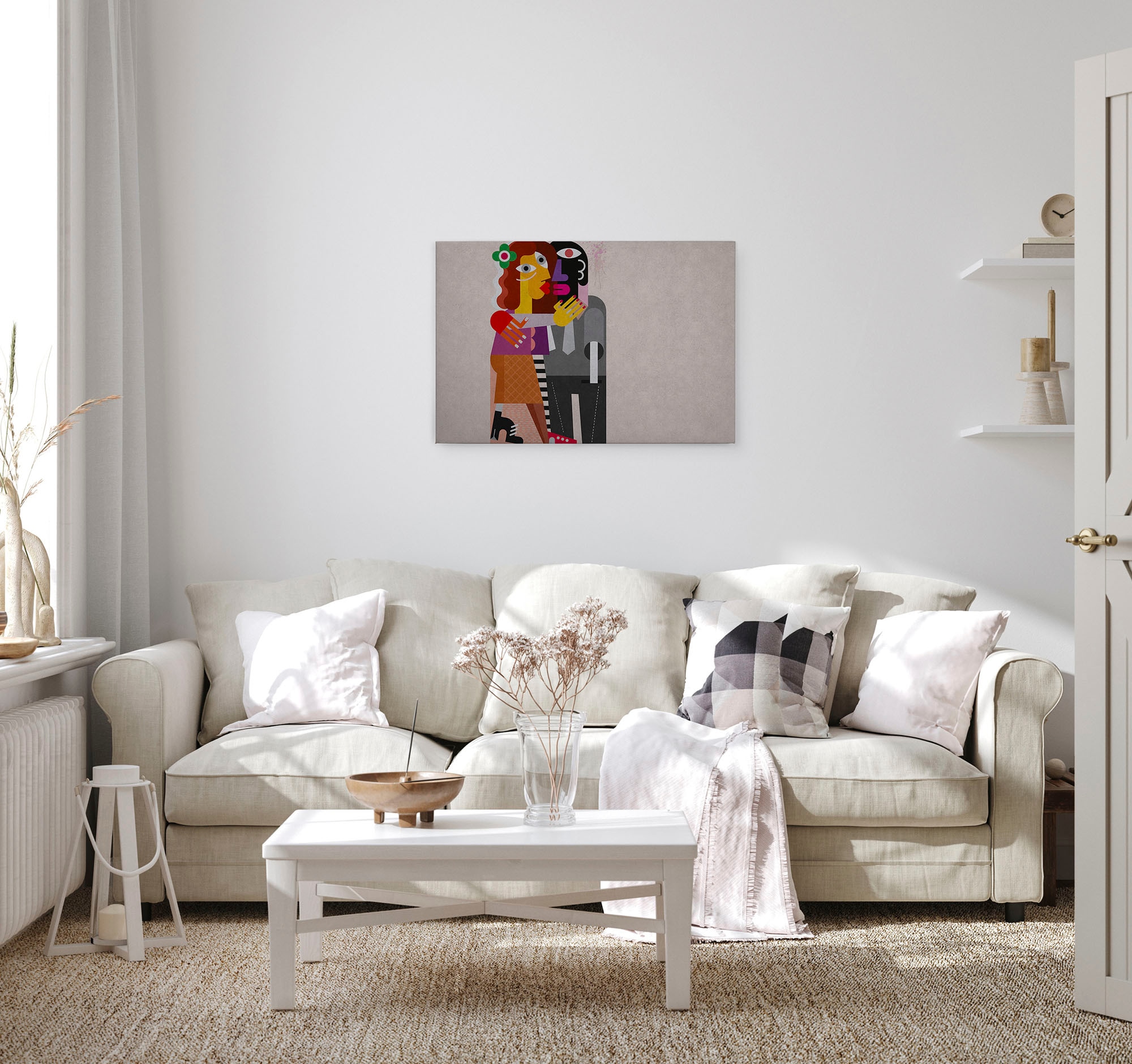 A.S. Création Leinwandbild »couples« Abstrakt | Kunst 1 Stk. tlg. Keilrahmen Bild Bunt Abstrakt Menschen Leinwand-Bild Wohnzimmer modern