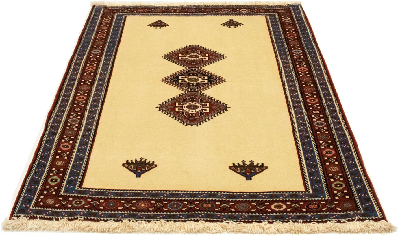 morgenland Wollteppich »Ghashghai Teppich handgeknüpft beige«, rechteckig, günstig online kaufen