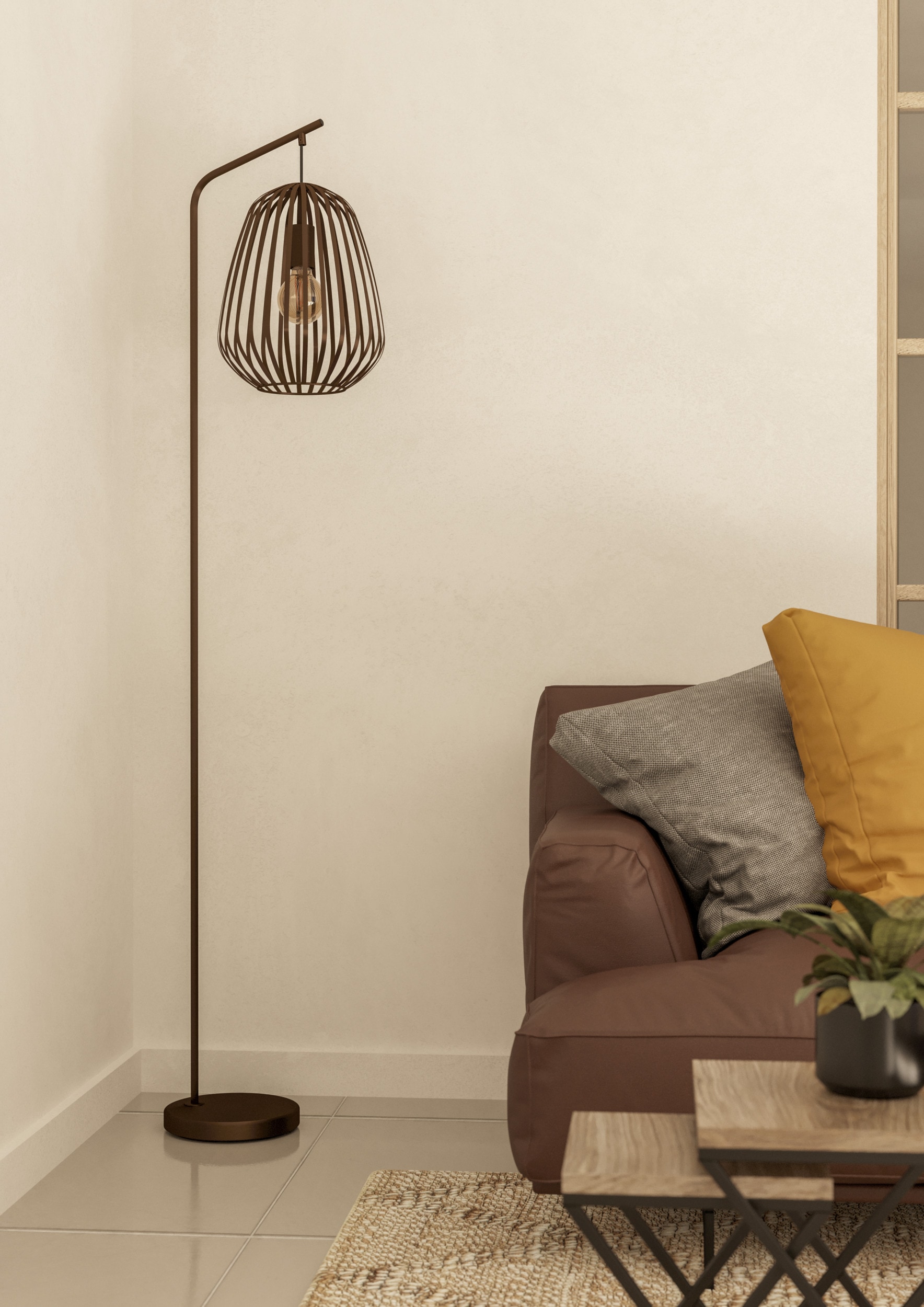 EGLO Stehlampe »ESPINAL Stehlampe - Stahl - E27 - 1X40W - IP20« E27 1 Stk. Standleuchte, Leselampe, Wohzimmer, Schlafzimmer, L37 x B28 x H170 cm