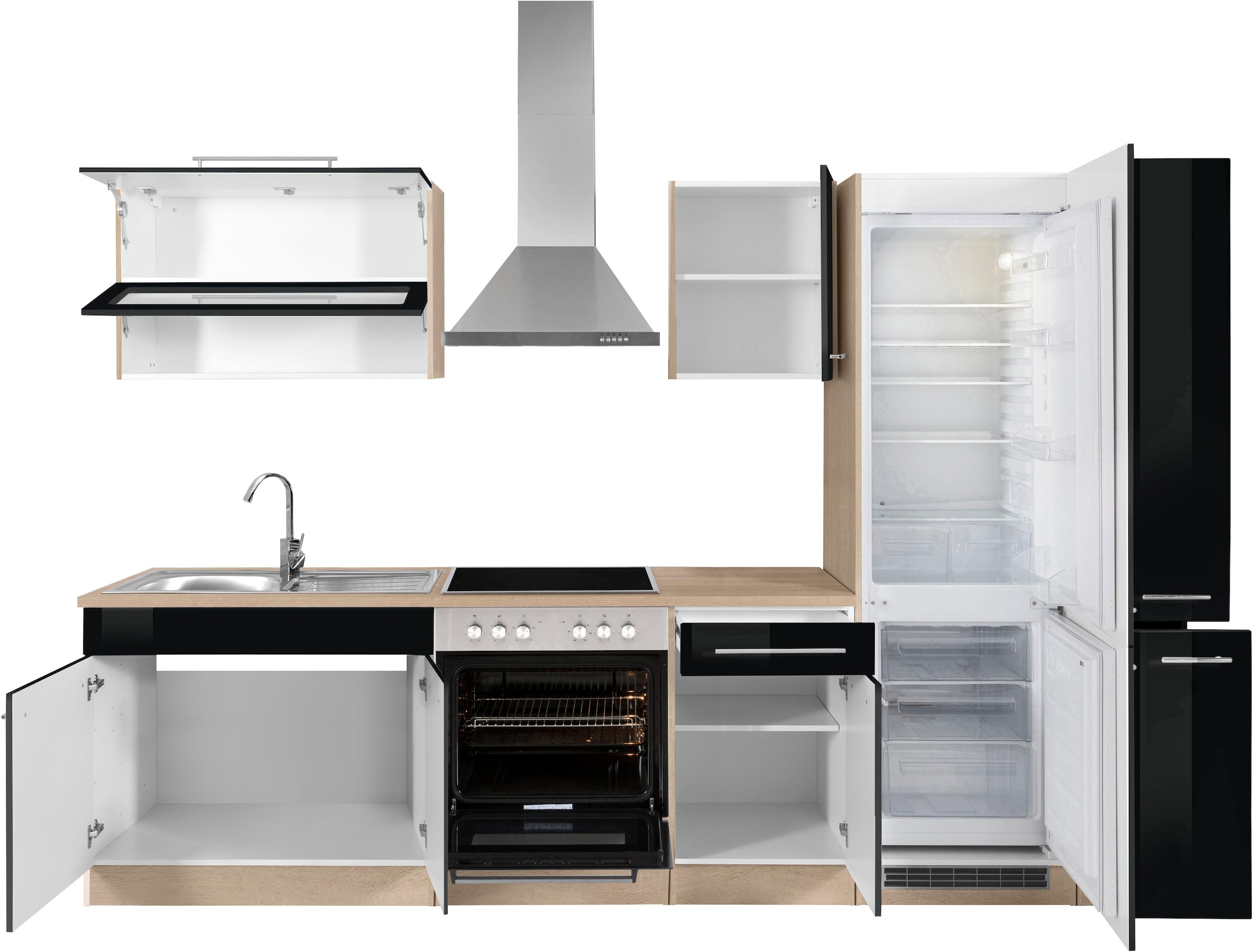 KOCHSTATION Küchenzeile »KS-Eton«, mit E-Geräten, Breite 300 cm