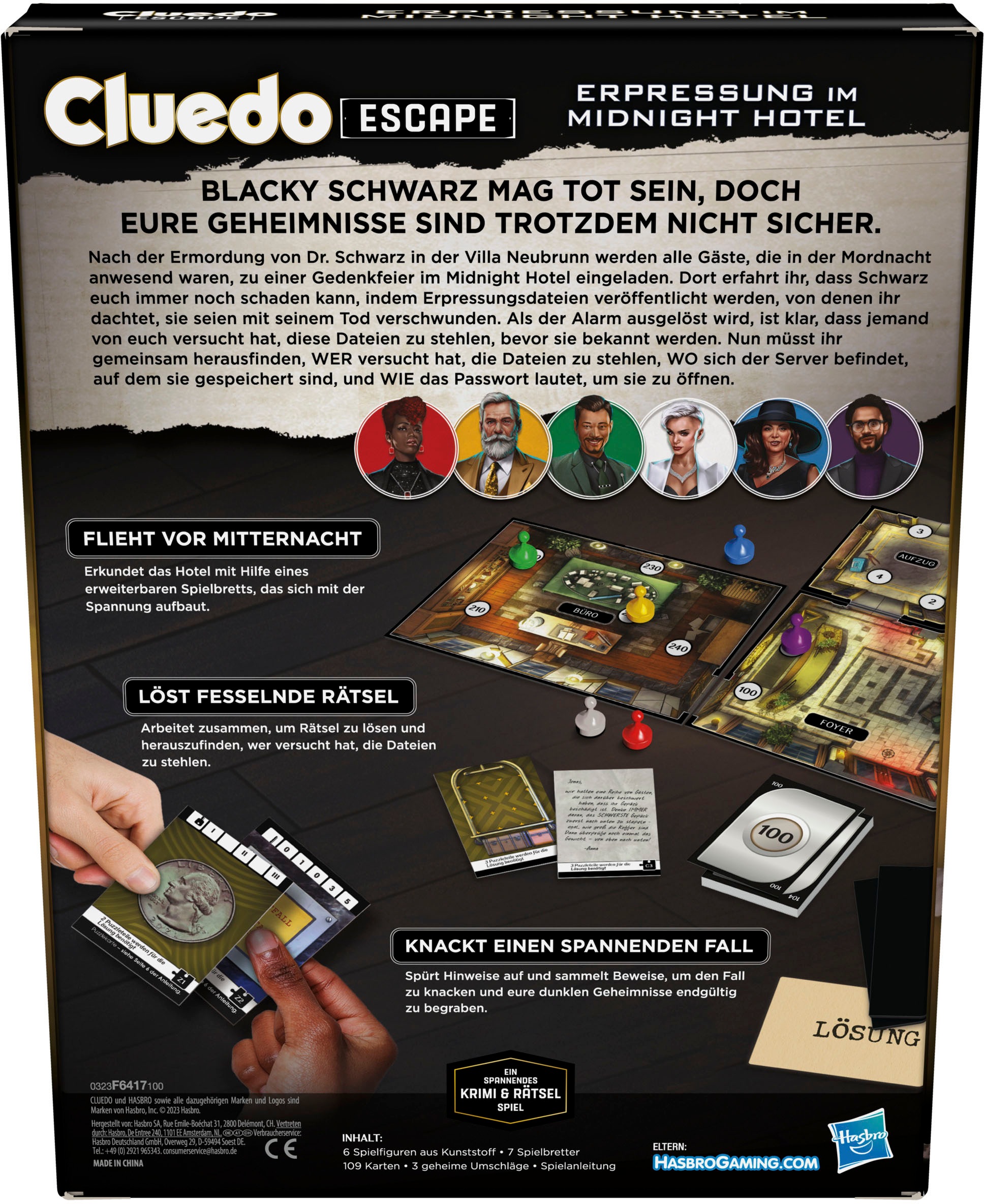 Hasbro Spiel »Hasbro Gaming, Cluedo Escape Erpressung im Midnight Hotel«