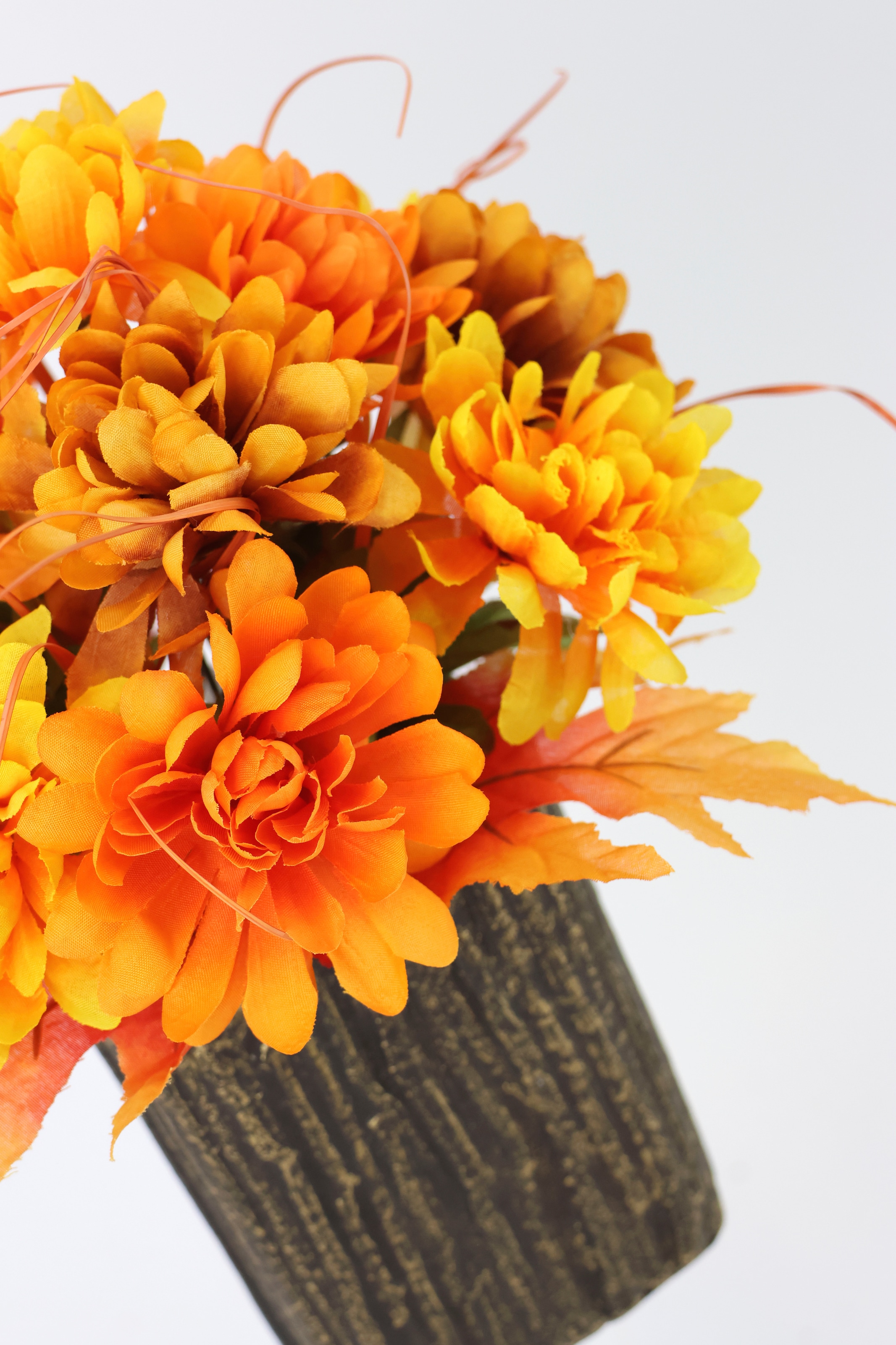 I.GE.A. Kunstblume »Chrysanthemen im Topf«, Herbstgesteck Herbstliche Blumen Kunstpflanze