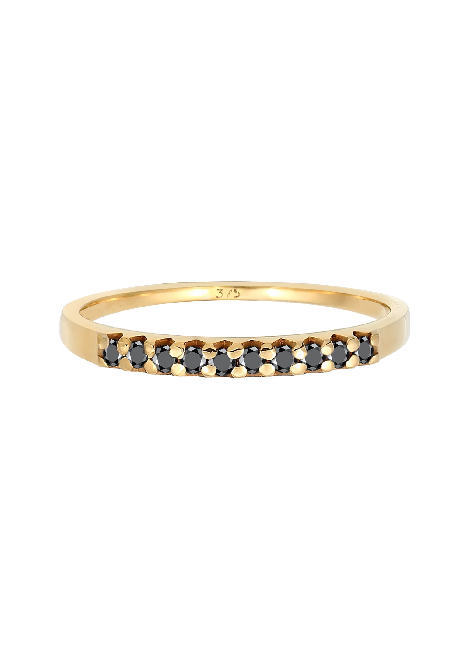 Elli DIAMONDS Diamantring »Diamant Schwarz Brillantschliff (0.15 ct) 375 Gelbgold«