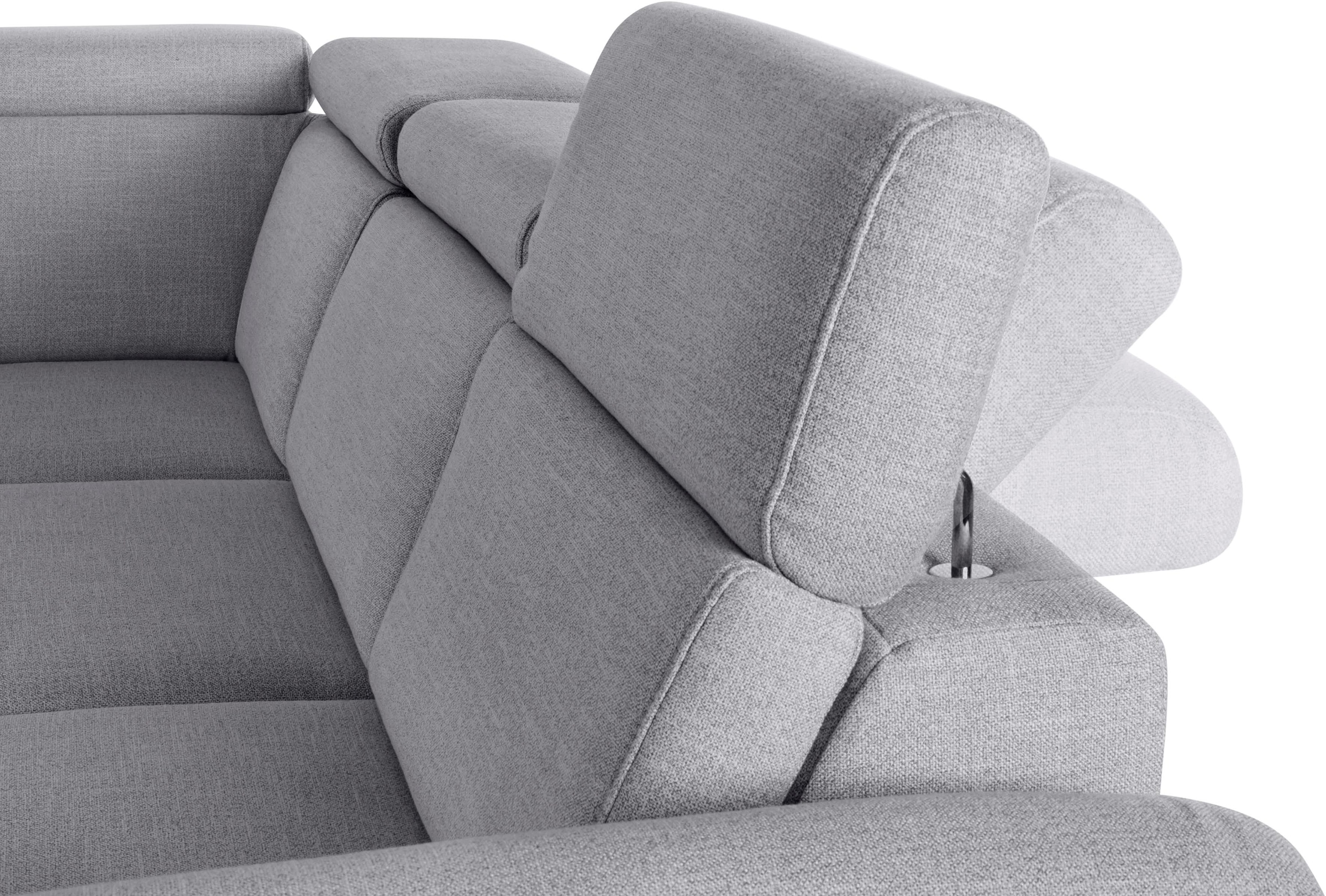 sit&more Ecksofa, inklusive Kopfteilverstellung, wahlweise mit Bettfunktion und Bettkasten