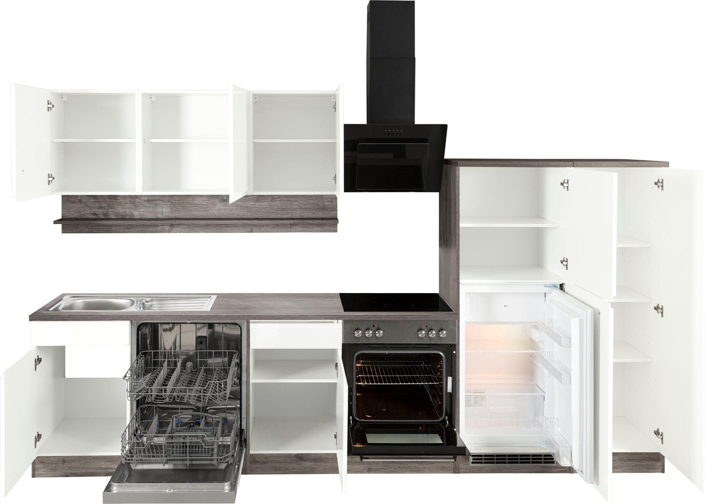 KOCHSTATION Küchenzeile »KS-Virginia« Breite 330 cm, wahlweise mit E-Geräten