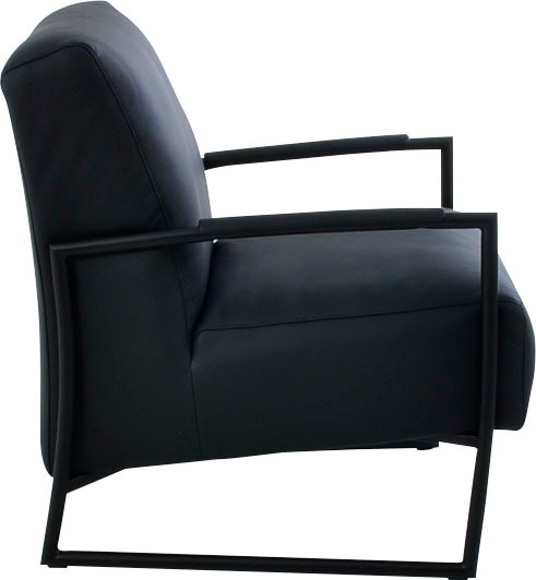 K+W Komfort & Wohnen Cocktailsessel, mit bezogenen Armlehnen, Gestell in Metall schwarz Struktur