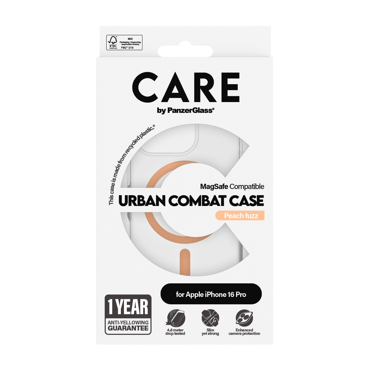 CARE by PanzerGlass Handyhülle »Urban Combat Case für Apple iPhone 16 Pro«, iPhone 16, Backcover, Schutzhülle, Handyschutzhülle, Case, Schutzcase, stoßfest
