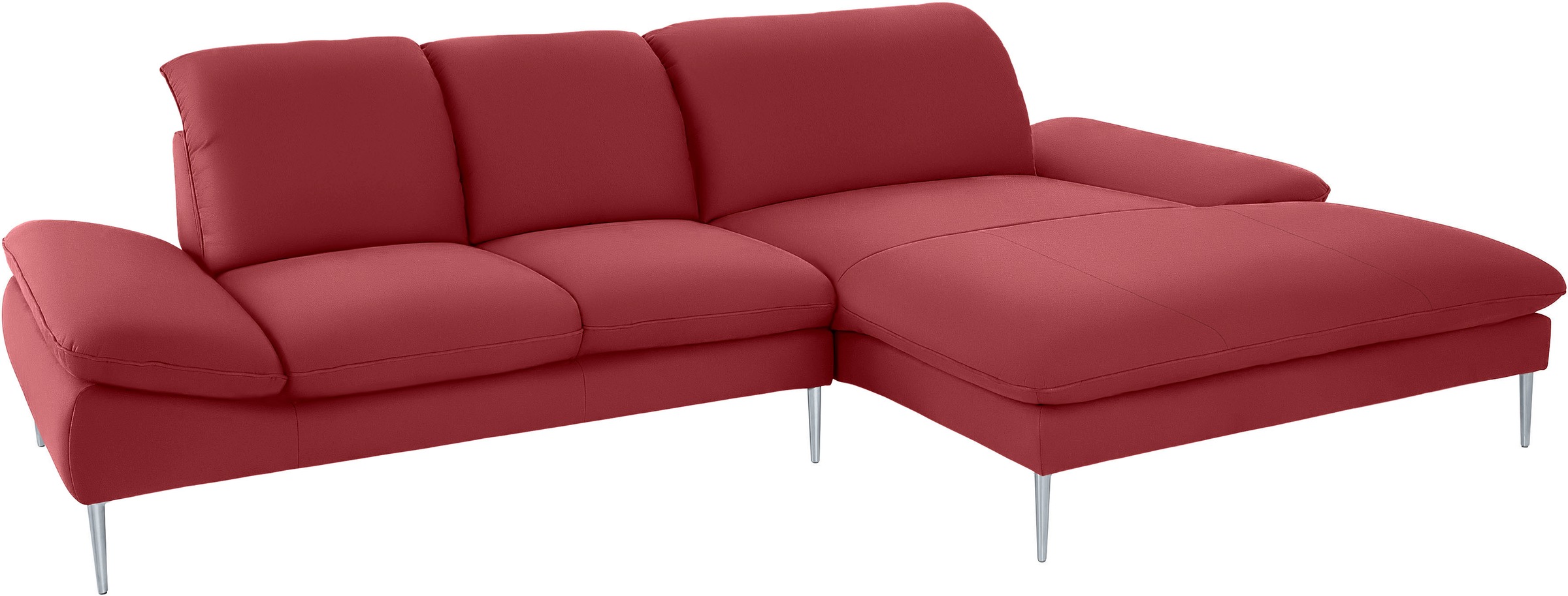 W.SCHILLIG Ecksofa »enjoy&MORE, Designsofa, elegant und bequem, L-Form«, mit Sitztiefenverstellung, Füße silber matt, Breite 310 cm