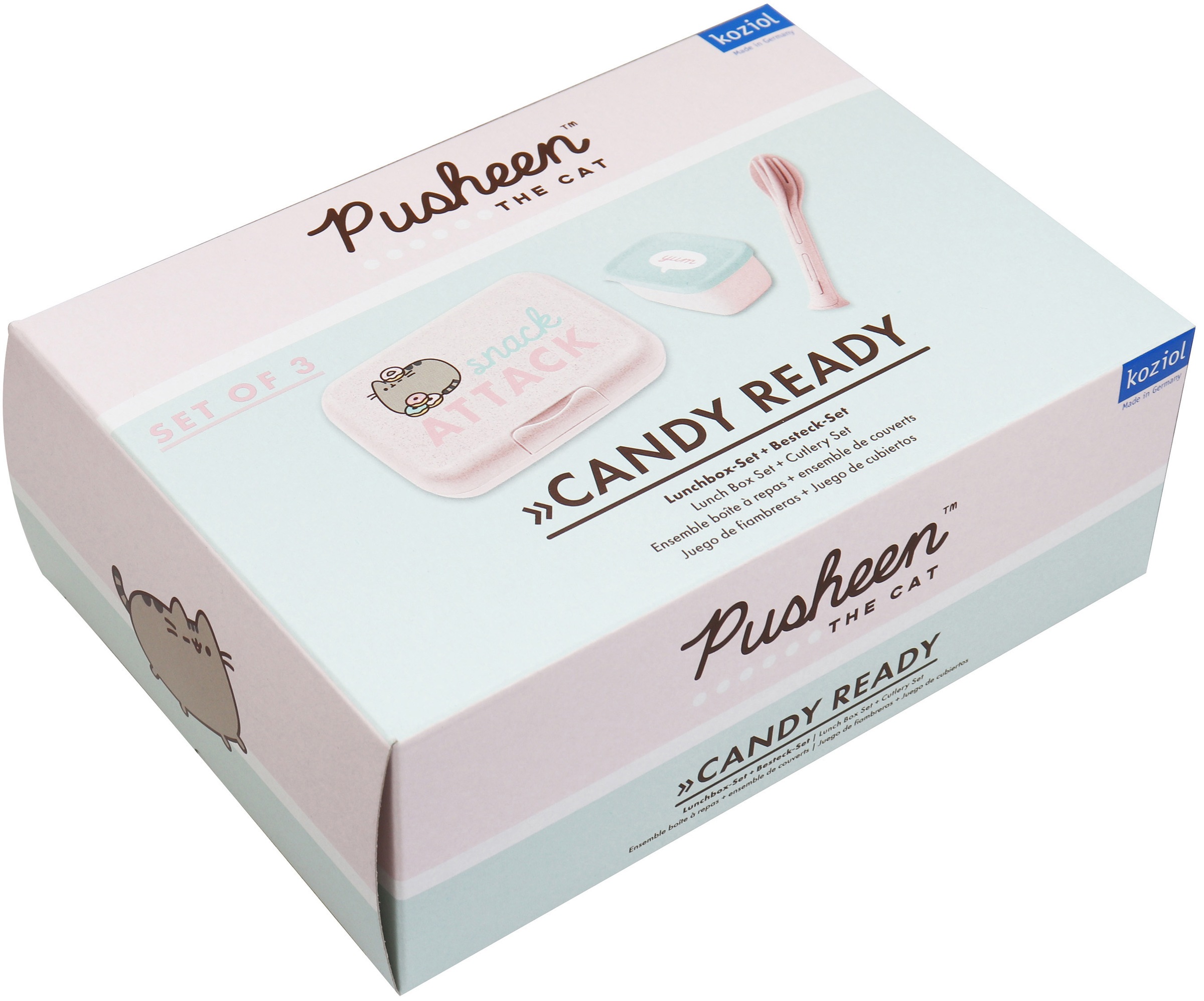 KOZIOL Lunchbox »CANDY READY PUSHEEN SNACK ATTACK«, (Set, 3 tlg.), spülmaschinengeeignet, 100% recycelbar